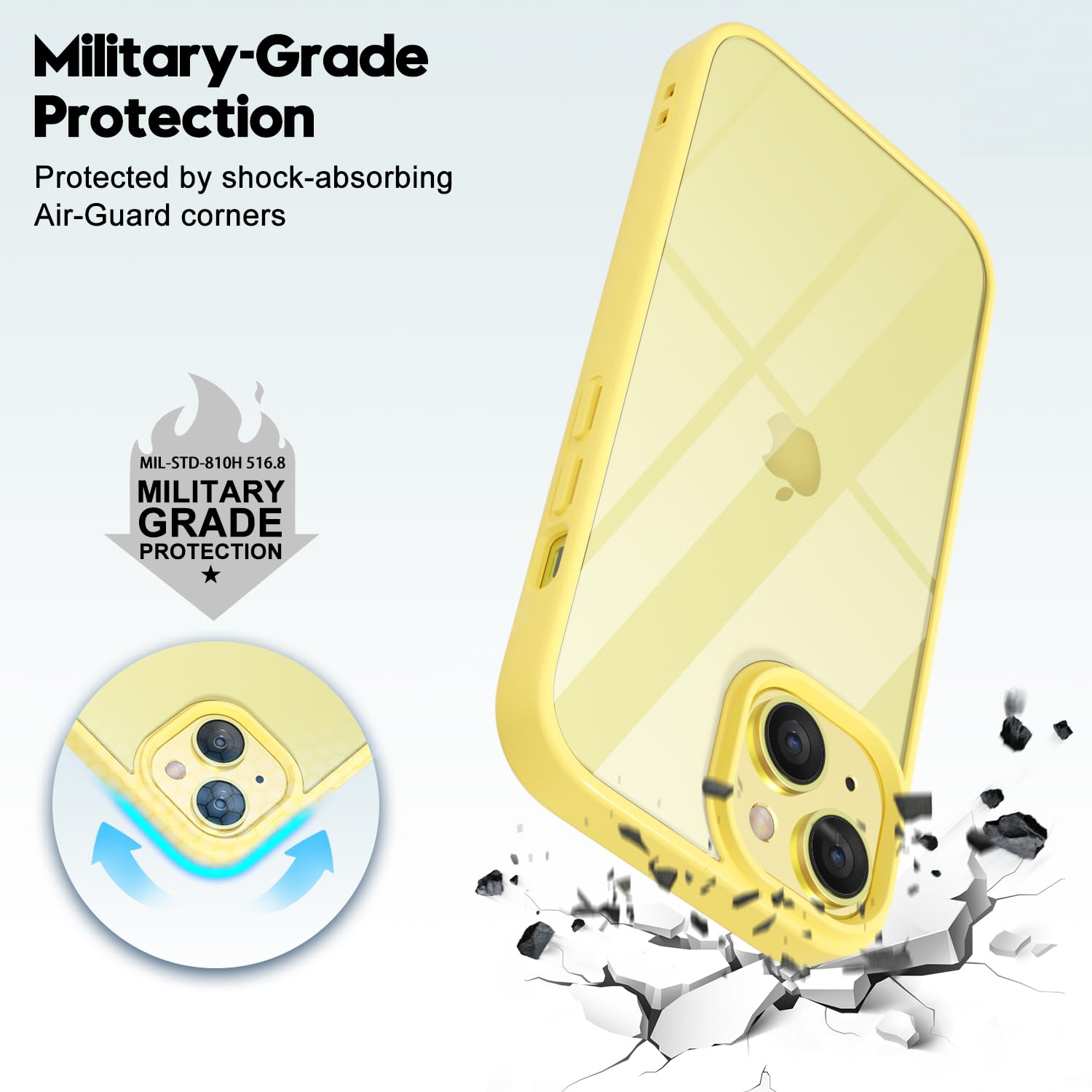 Loeoel For Iphone 15 Case Clear, Transparent Hybrid 15 Case [Hard Plastic & Soft Silicone Bumper] Acrylic Non Yellowing Thin Sli