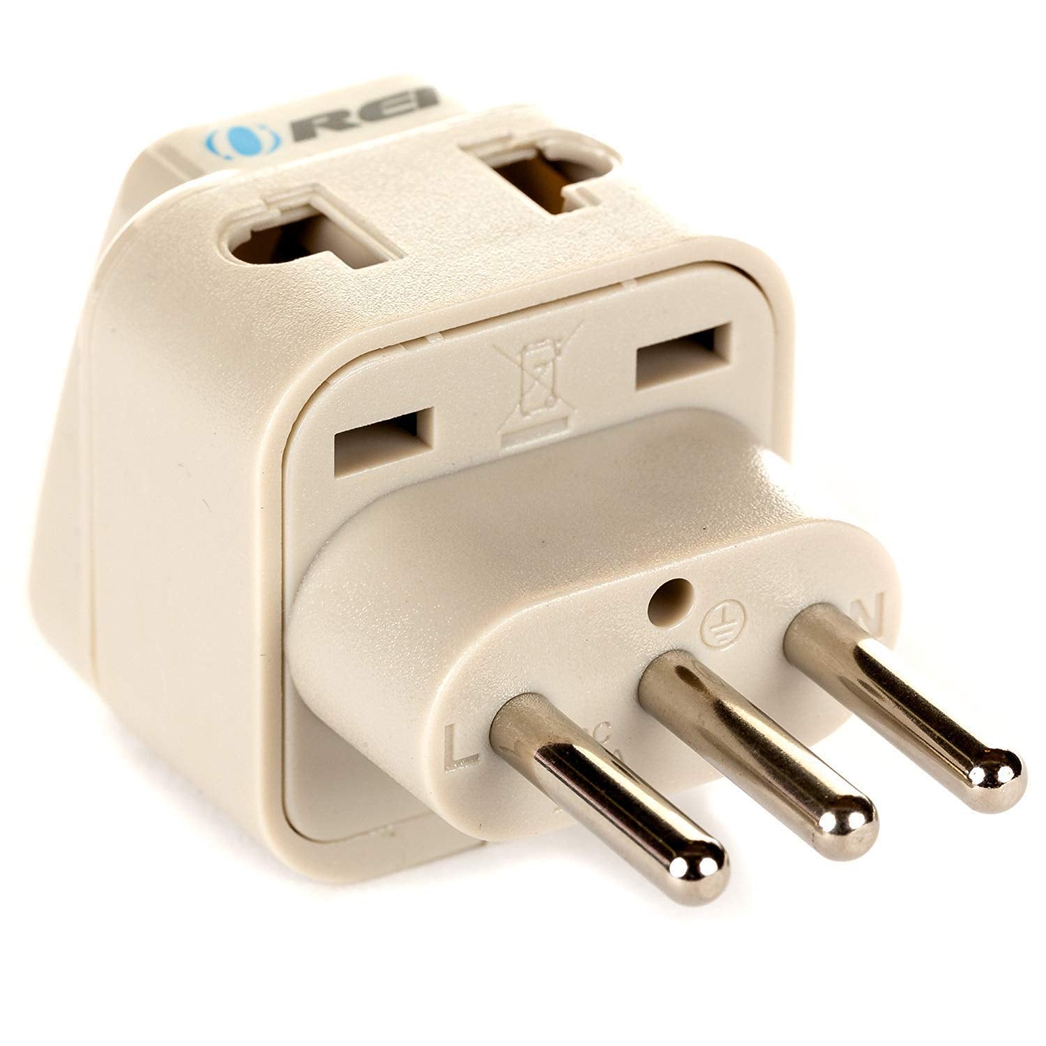 Orei Usa To Italy, Libya, Chile & More (Type L) Travel Adapter Plug - 2 In 1 - Ce Certified - Rohs Compliant - 4-Pack (Db-12A-4P
