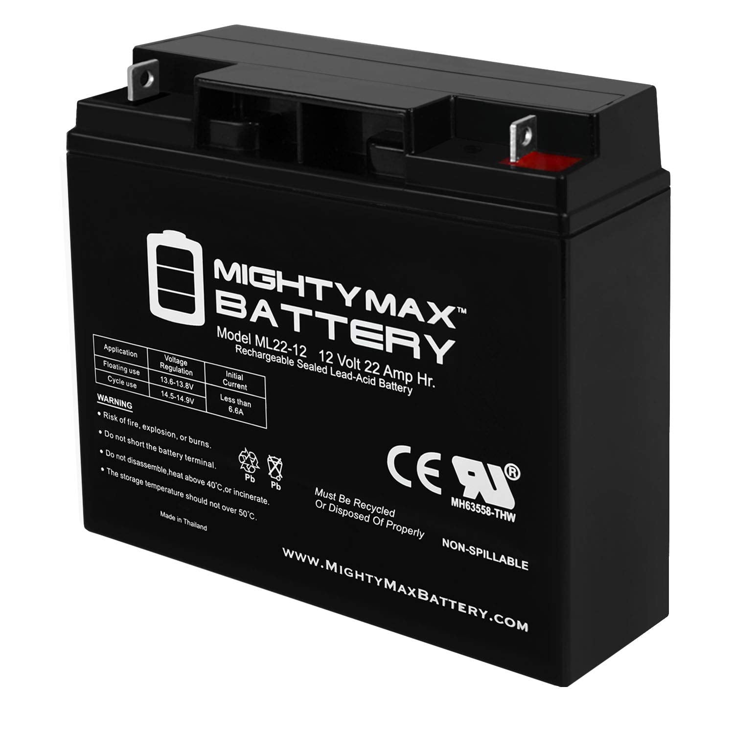 Mighty Max Battery 12V 22Ah Battery Replaces Cb19 12, Es1217, Ub12200, Lc Rd1217P