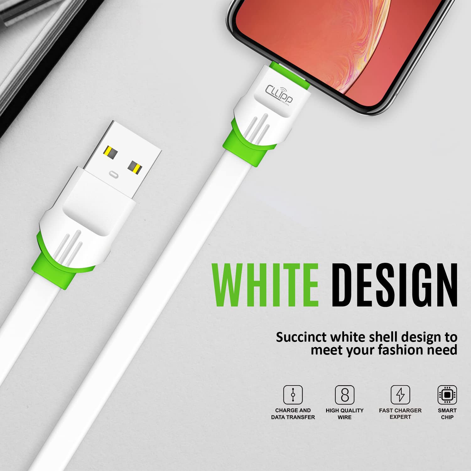 Cllippwireless 6Ft 2.4A Usb Type C Fast Charging & Sync Data Cable Compatible With Android Smart Phones Samsung Galaxy S10,S9,S8