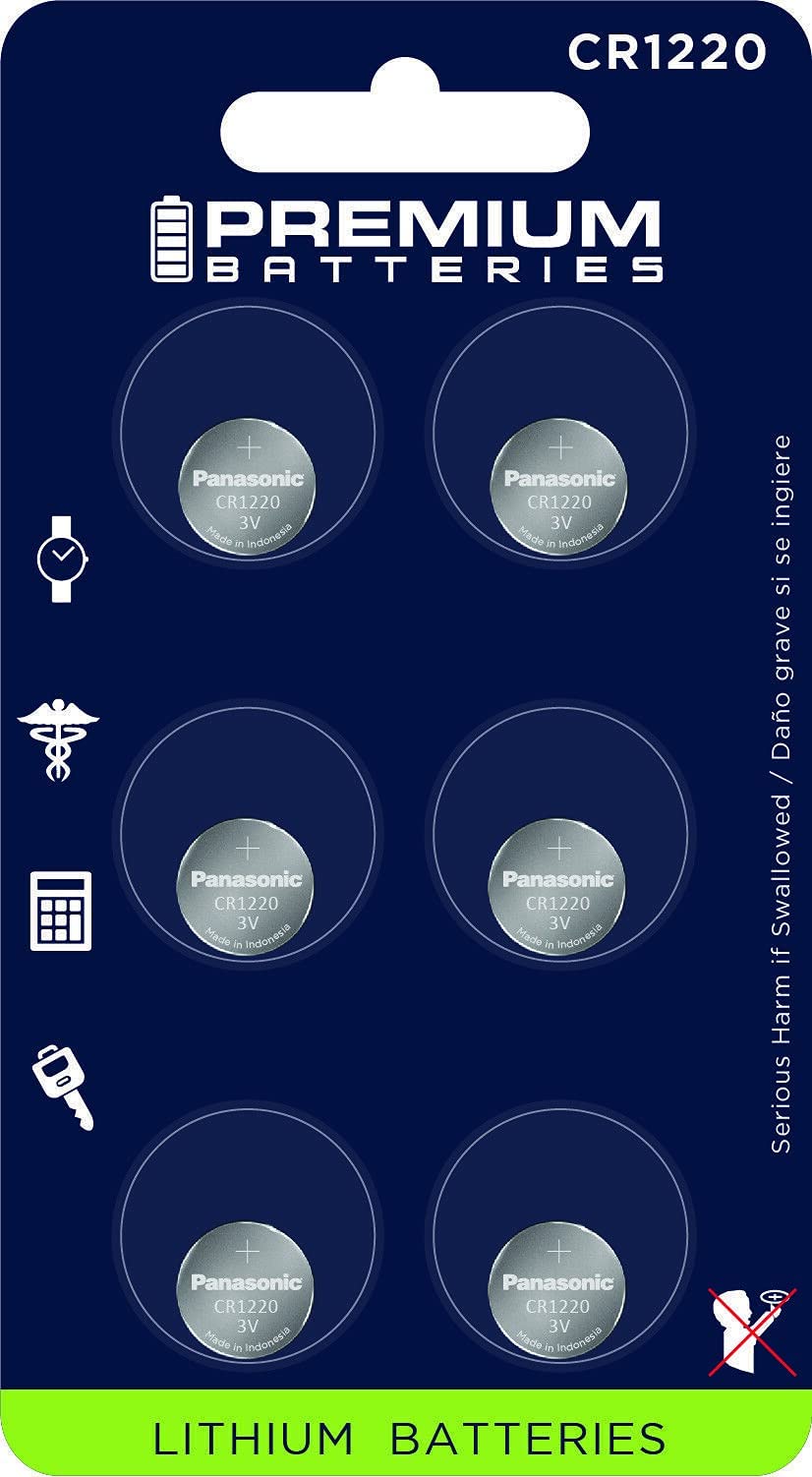 Premium Cr1220 Battery Lithium 3V Coin Cell   Japanese Engineered High Capacity Batteries (6 Pack)