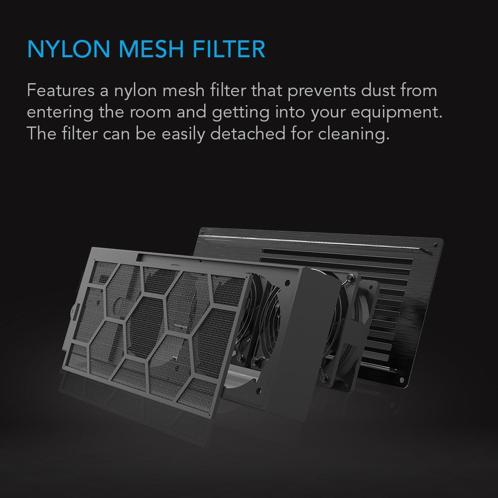 Ac Infinity Airframe T7 Black, High Airflow Cooling Fan System 17'', Exhaust Airflow, For Av Equipment Rooms, Closets, And Enclo