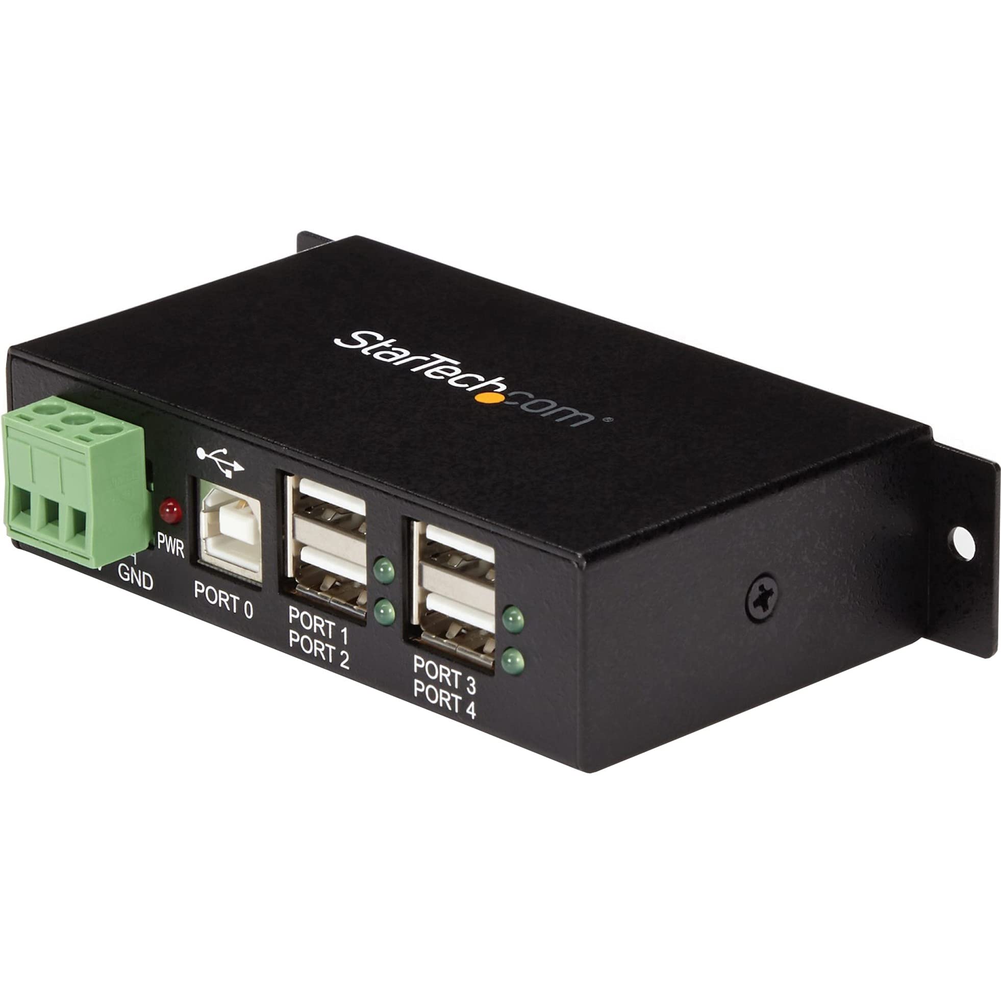 Startech.Com 4 Port Usb 2.0 Hub   Metal Industrial Usb A Hub   Din Rail, Wall Or Desk Mountable Usb Data Hub   Taa Compliant Usb