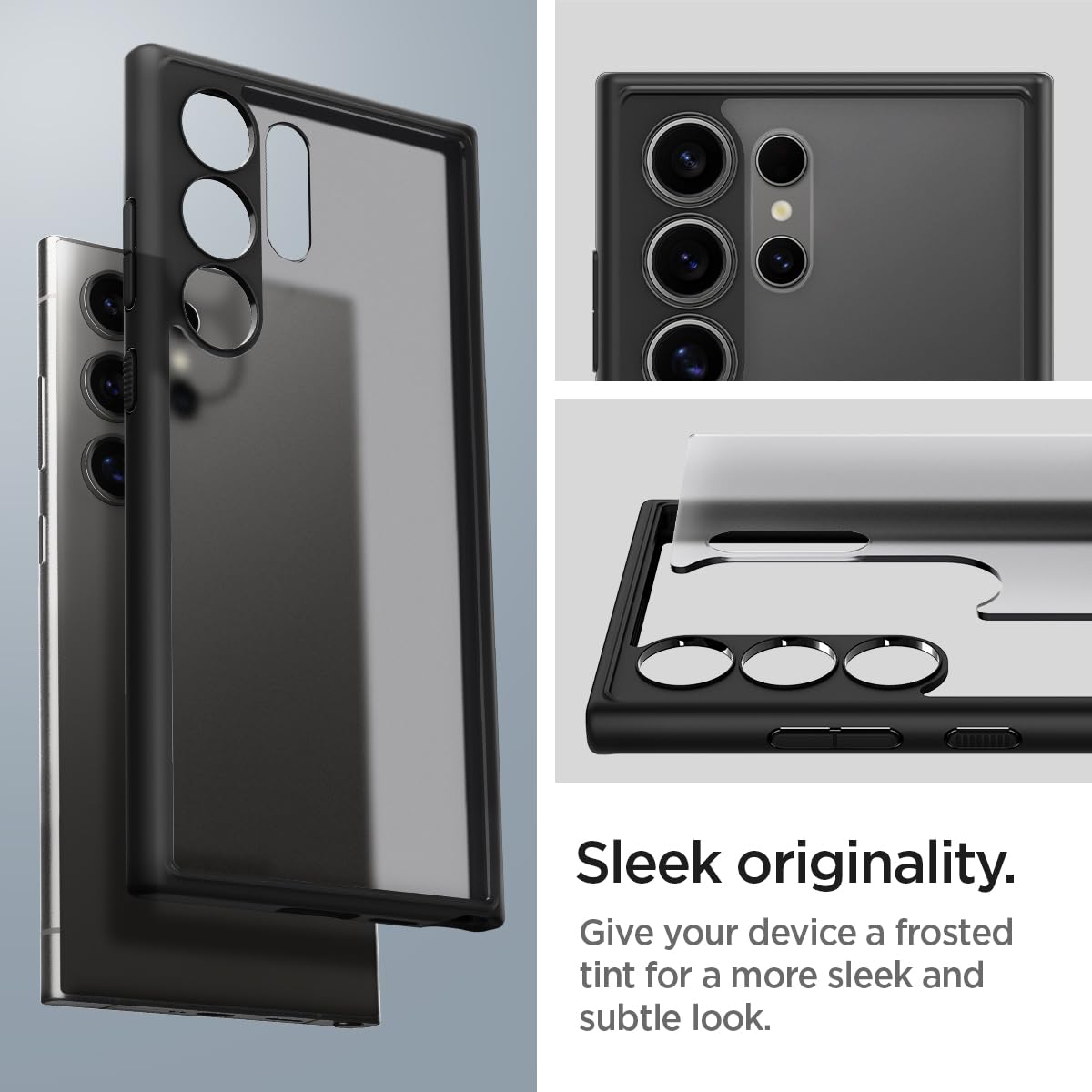 Spigen Ultra Hybrid Designed For Galaxy S24 Ultra Case (2024) [Anti Yellowing], [Military Grade Protection]   Frost Black