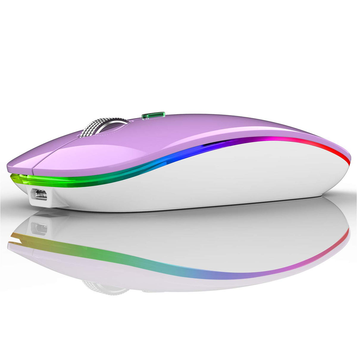 Uiosmuph Led Wireless Mouse, G12 Slim Rechargeable Wireless Silent Mouse, 2.4G Portable Optical Computer Mice With Usb Receiver 