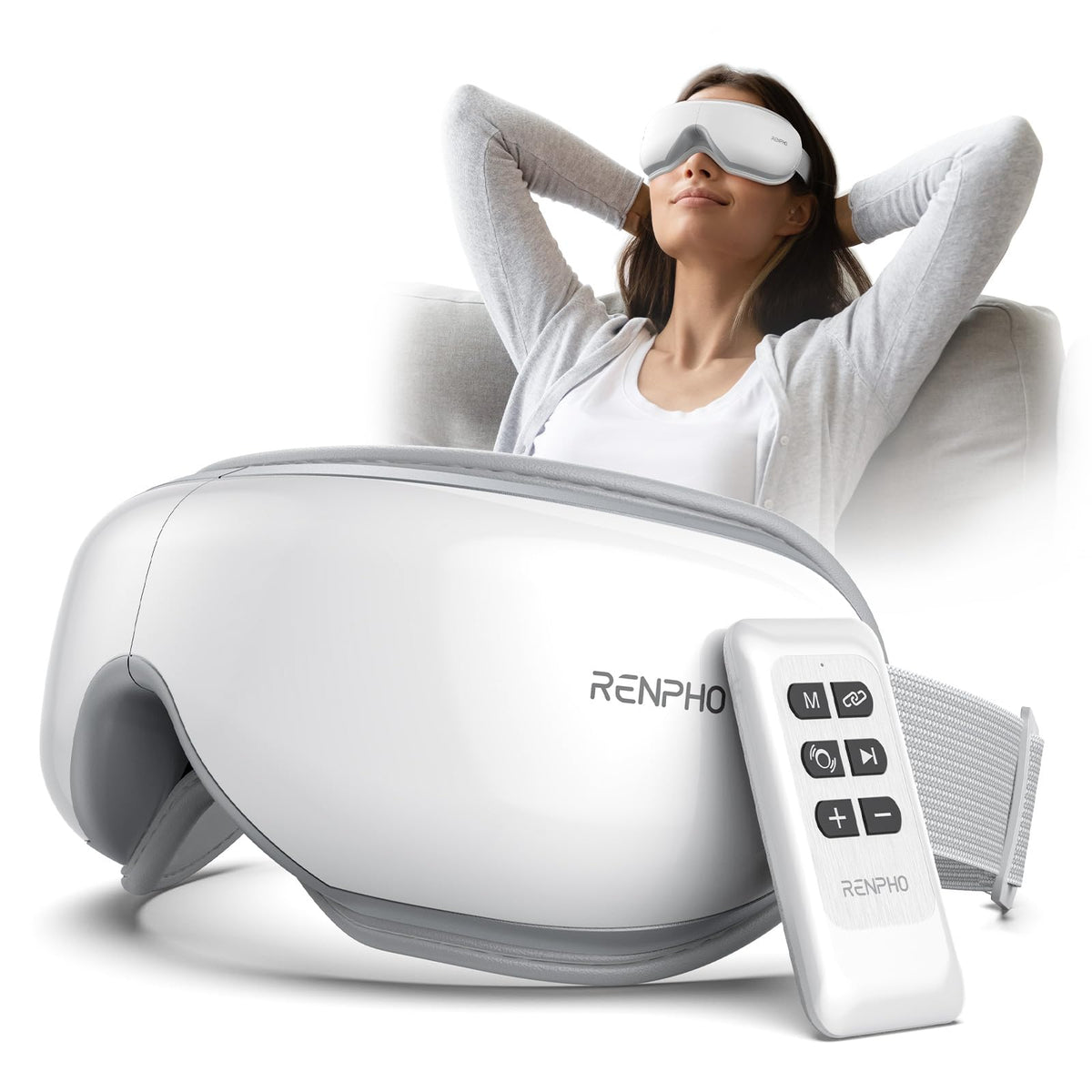 Fsa Hsa Eye Massager, Renpho Eyeris 1 Eye Massager, Christmas Birthday Gifts, Eye Massage Mask With Remote, Heat, Compression Fo