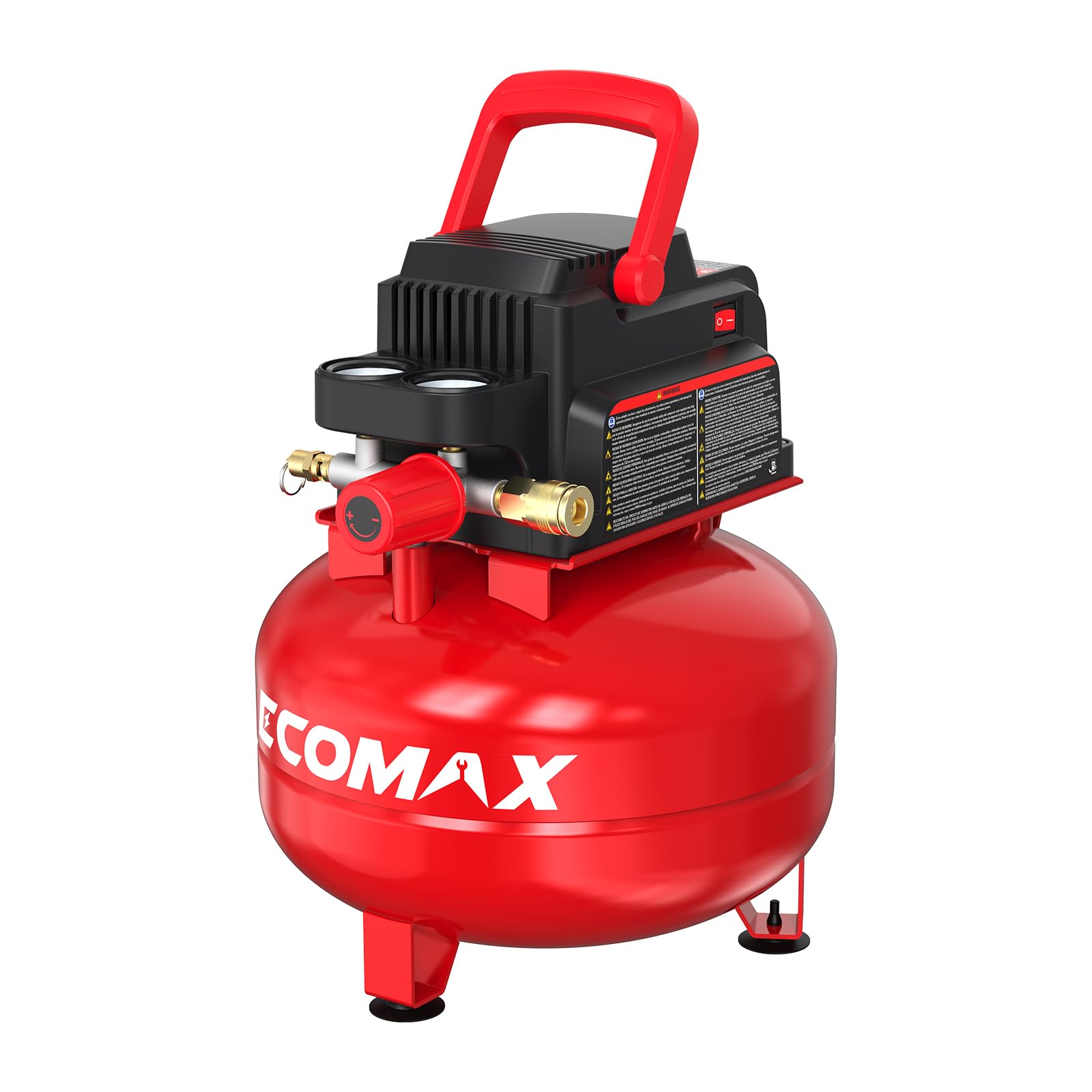 Ecomax Air Compressor 3 Gallon 1/3 Hp Pancake Max 110 Psi Portable Oil Free Tank
