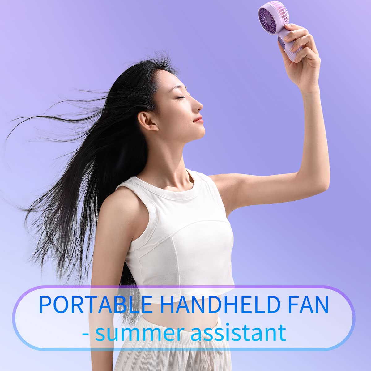 Mini Portable Fan 2 Pack, Cute Handheld Fan Battery Operated Lightweight Small Personal Fan With 3 Speeds And Usb Rechargeable E
