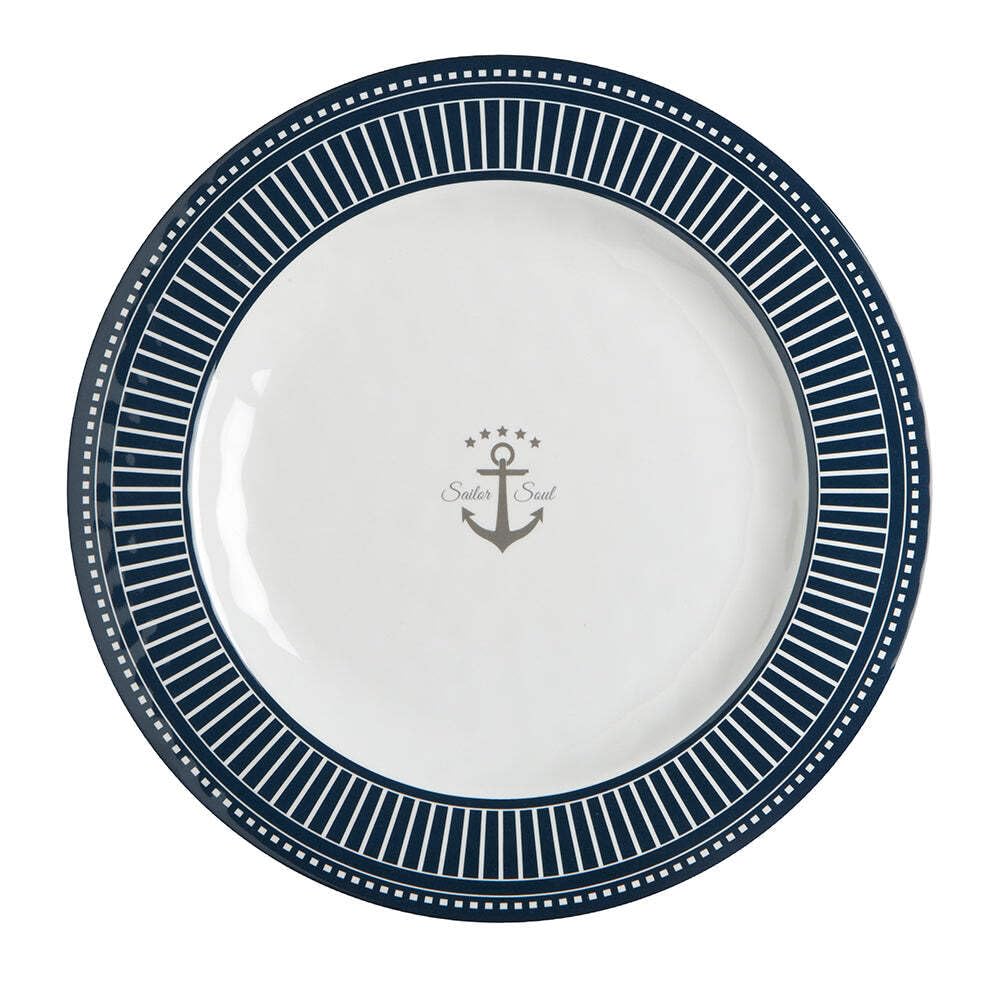 Marine Business Melamine Flat, Round Dinner Plate - Sailor Soul - 10'' Set Of 6,WBAUVB07DPGSKMV