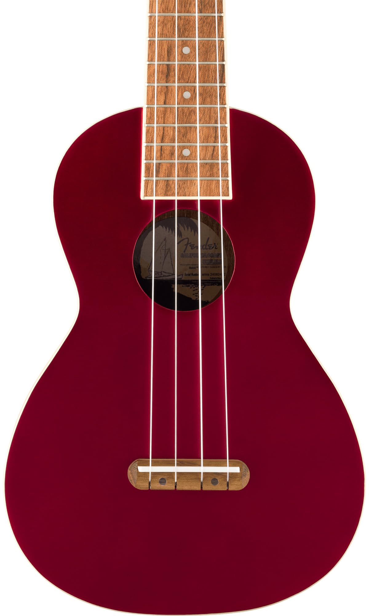 Fender Monterey Concert Ukulele - Cherry Bundle With Gig Bag, Tuner, And Austin Bazaar Instructional Dvd