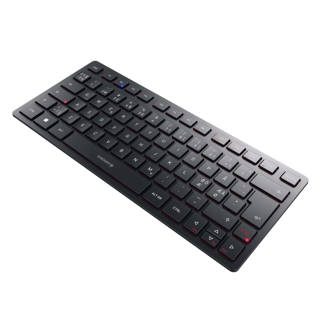 CHERRY KW 9200 MINI, Compact Multi-Device Keyboard for up to 4 devices, Panoramic Layout (QWERTY), Connectivity via Bluetooth, R