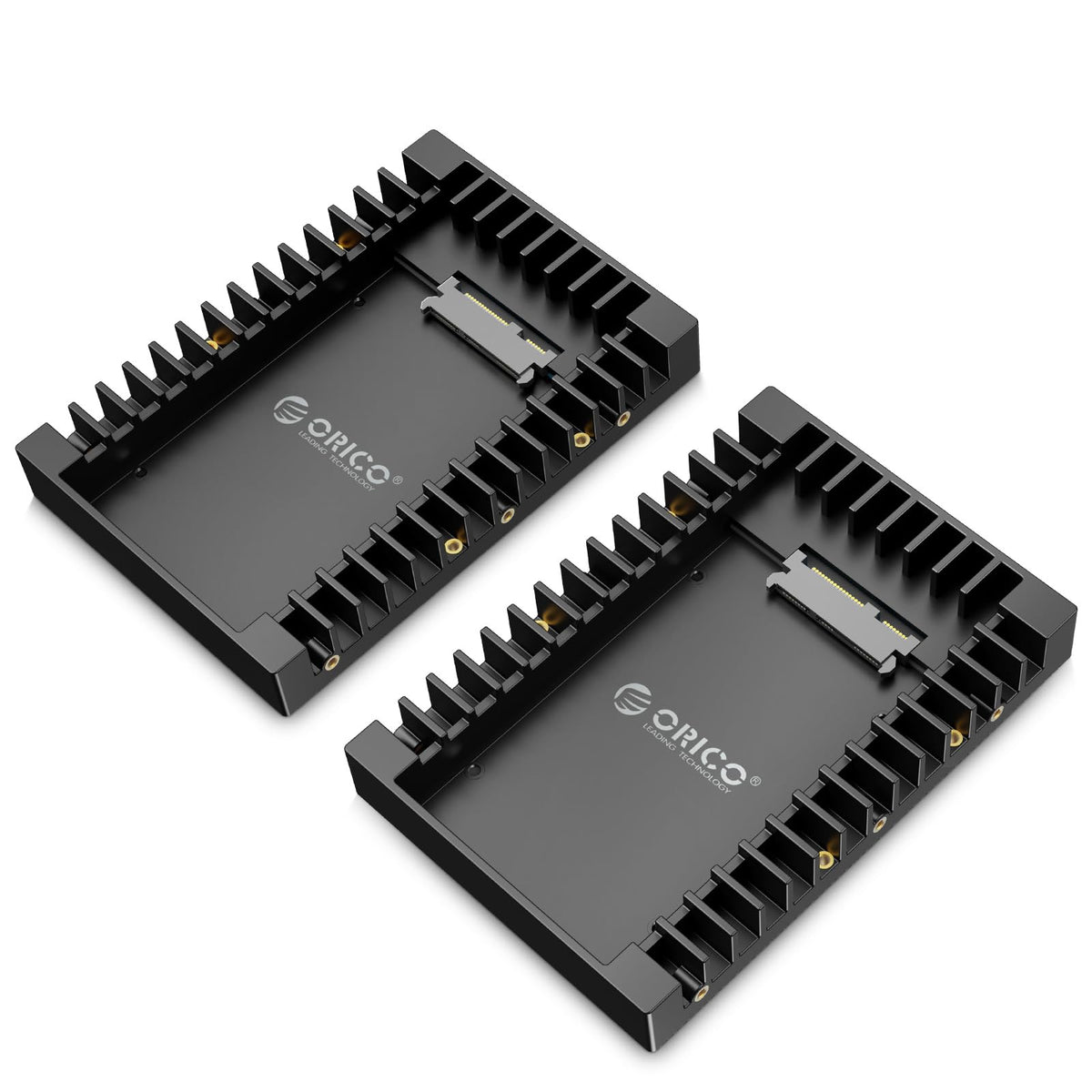 [2Packs] ORICO 2.5 SSD SATA to 3.5 Hard Drive Adapter Internal Drive Bay Converter Mounting Bracket Caddy Tray for 7 / 9.5 / 12.5mm 2.5 inch HDD / SSD with SATA III Interface(1125SS 2)