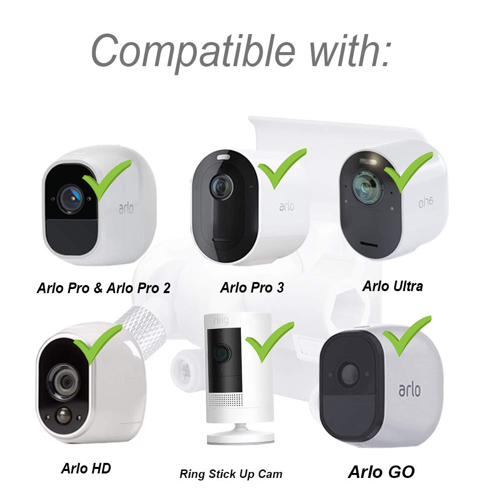 Holaca [Upgraded Version] Vinyl Siding Clips For Arlo Zumimall Ring Eufy Security Camera, Hanger Hooks For Mounting Security Cam