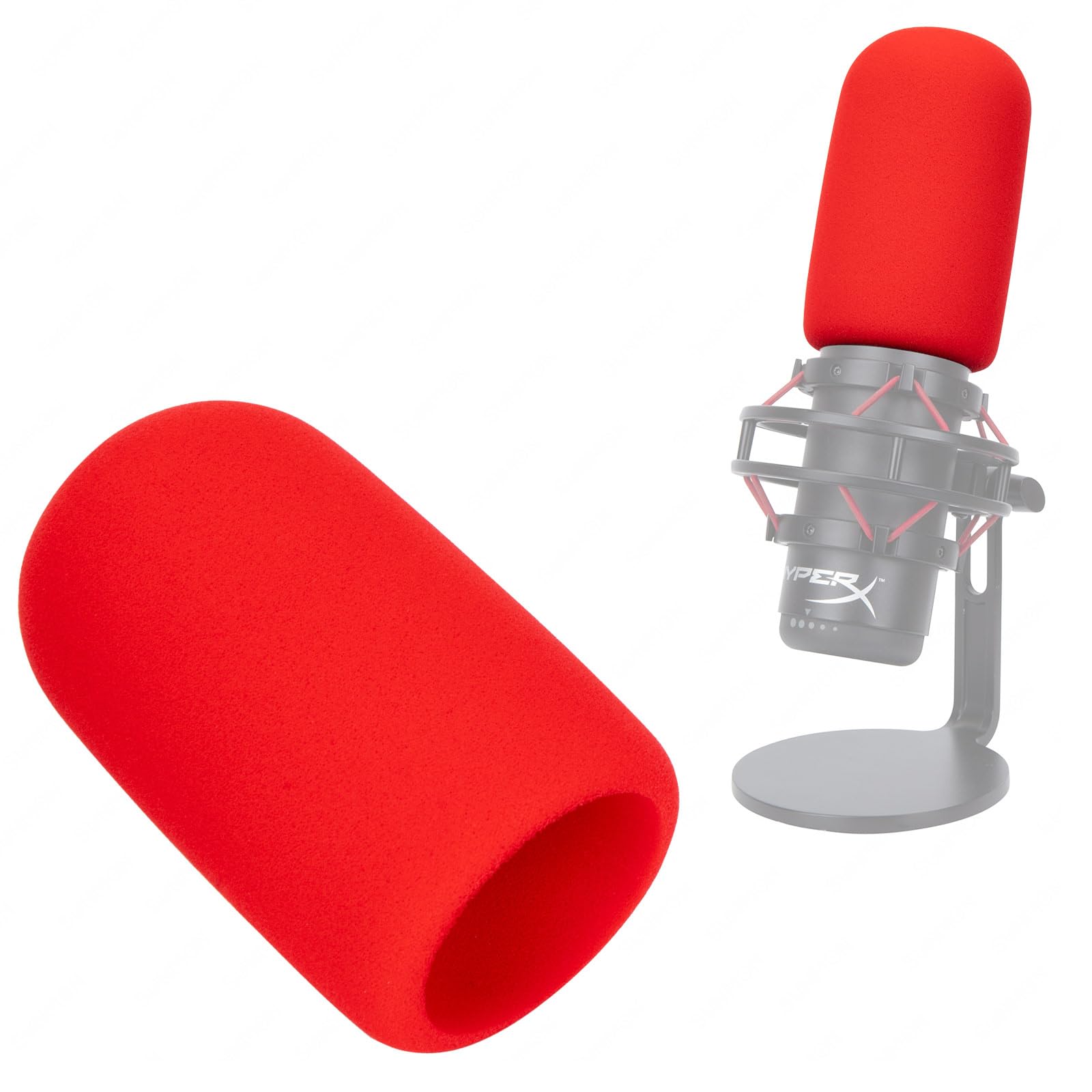 Sunmon Red Pop Filter For Hyperx Quadcast   Microphone Cover Foam Noise Reduction, Hyper X Pop Filter Improved Sound Quality, Mi