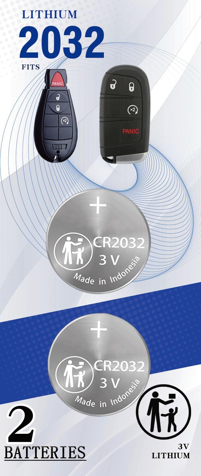 Cr2032 Key Fob Battery Replacement For Jeep Dodge Chrysler 300 Cherokee Challenger Dart Durango Grand Caravan Journey Ram Routan