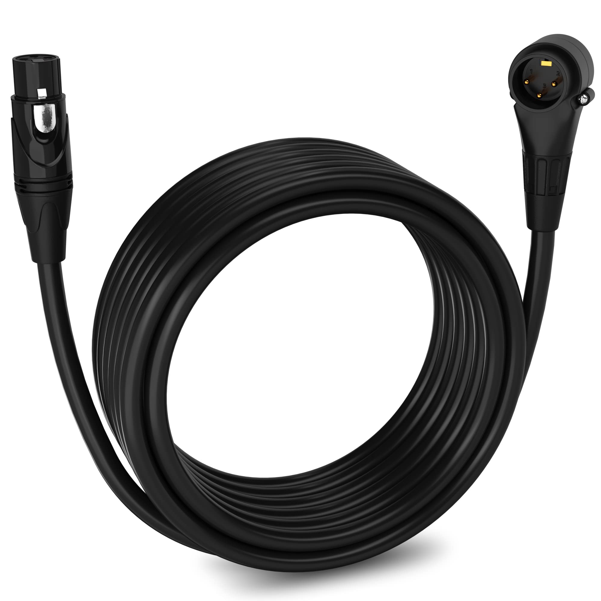 Lyxpro 25 Feet Right Angle Xlr Male To Female 3 Pin Mic Cord For Powered Speakers Audio Interface Professional Pro Audio Perform