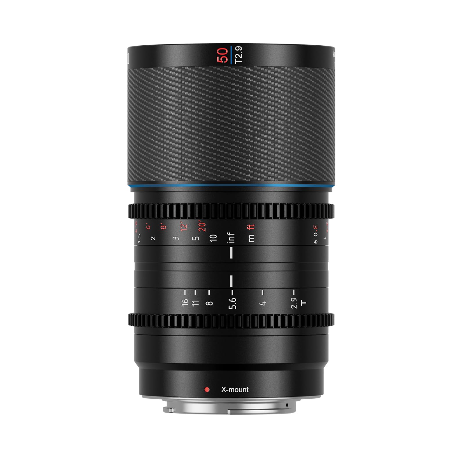 SIRUI Saturn 50mm T2.9 1.6X Full Frame Carbon Fiber Anamorphic Lens, Cine Lens for X Mount Cameras, Less Than 500g (Neutral Flar