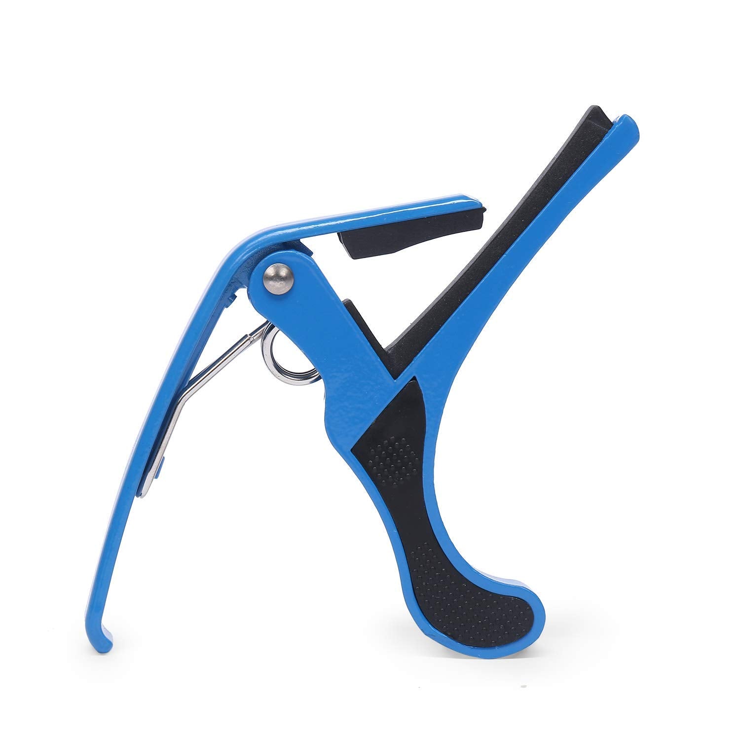 One Handed Trigger Guitar Metal Capo Quick Change For Ukulele, Electric And Acoustic Guitars, Blue