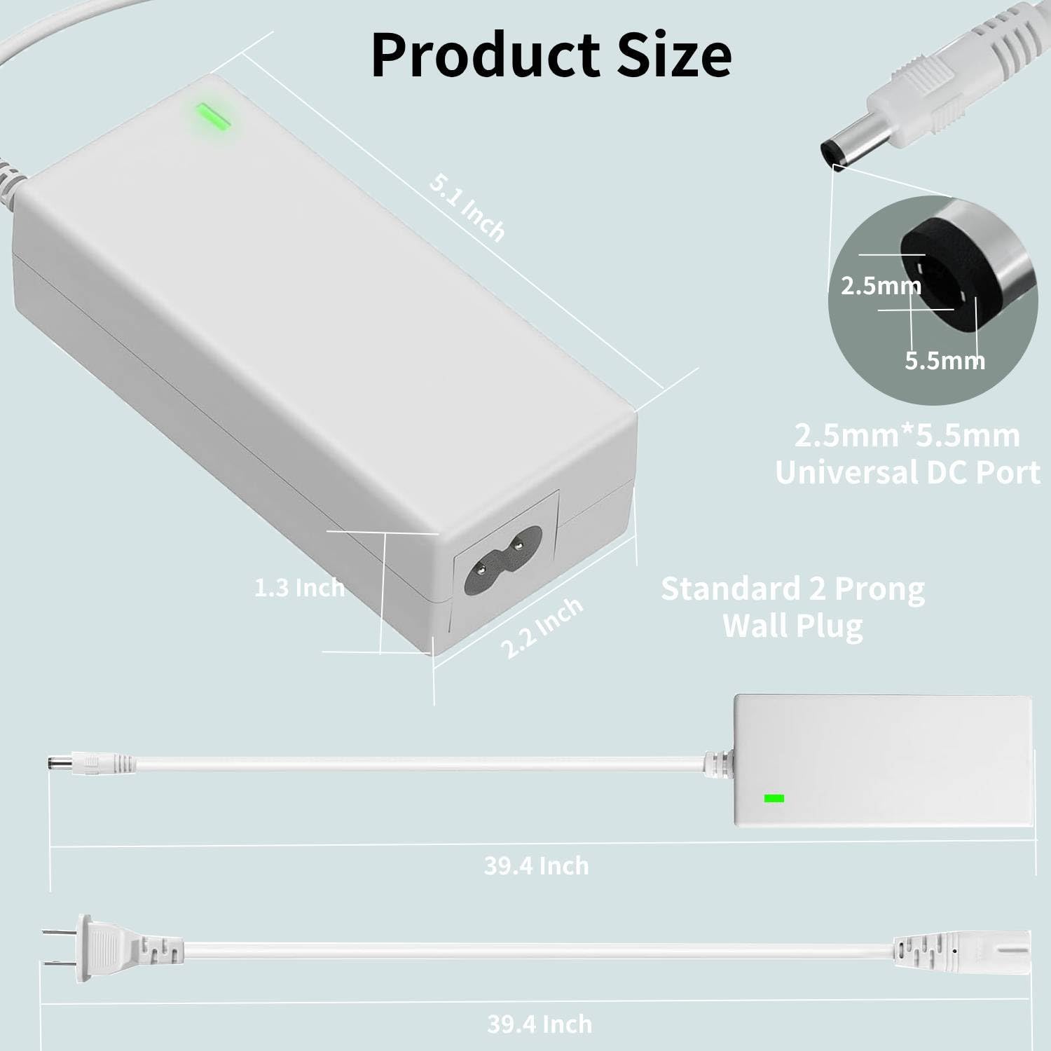 HCHNH Power Cord for Cricut Explore Air 2 - 18V AC DC Adapter, White, Compatible with Maker/Expression 2/Explore/Explore One