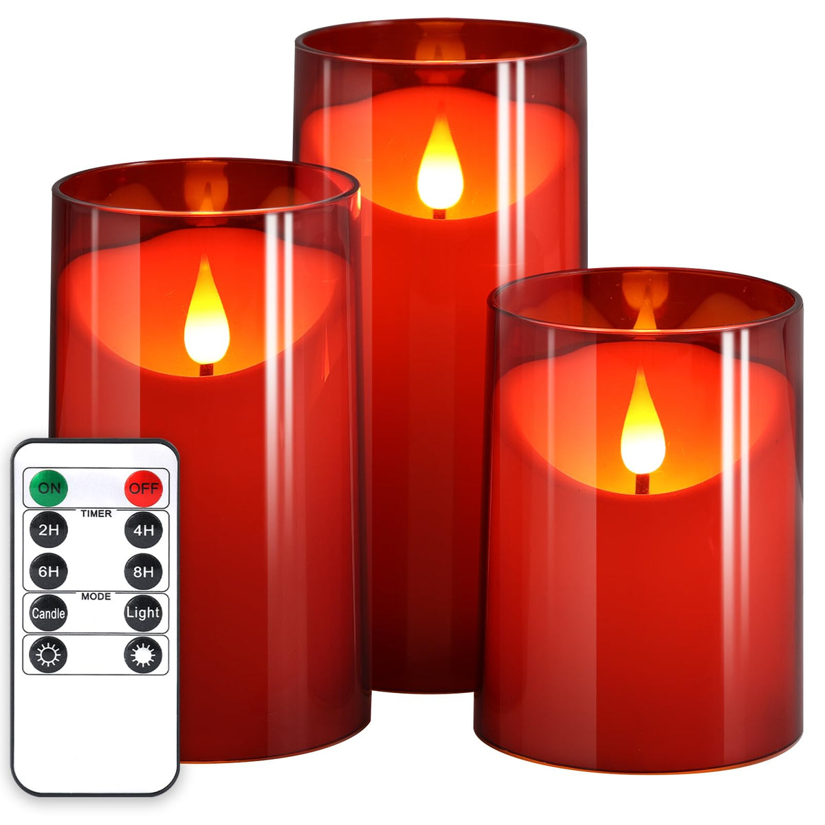 Nurada Flameless Candles With Remote Timer: 3D Wick Battery Operated Led Pillar Candle Fake Candles Set For Wedding Birthday Hal