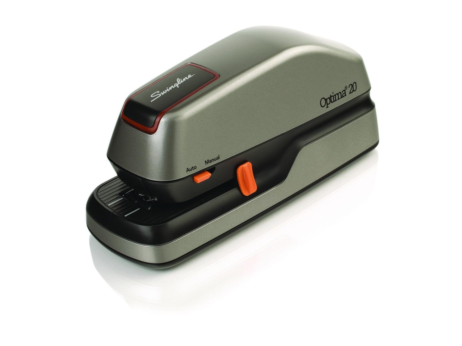 Optima Electric Stapler, 20-Sheet Capacity, Silver