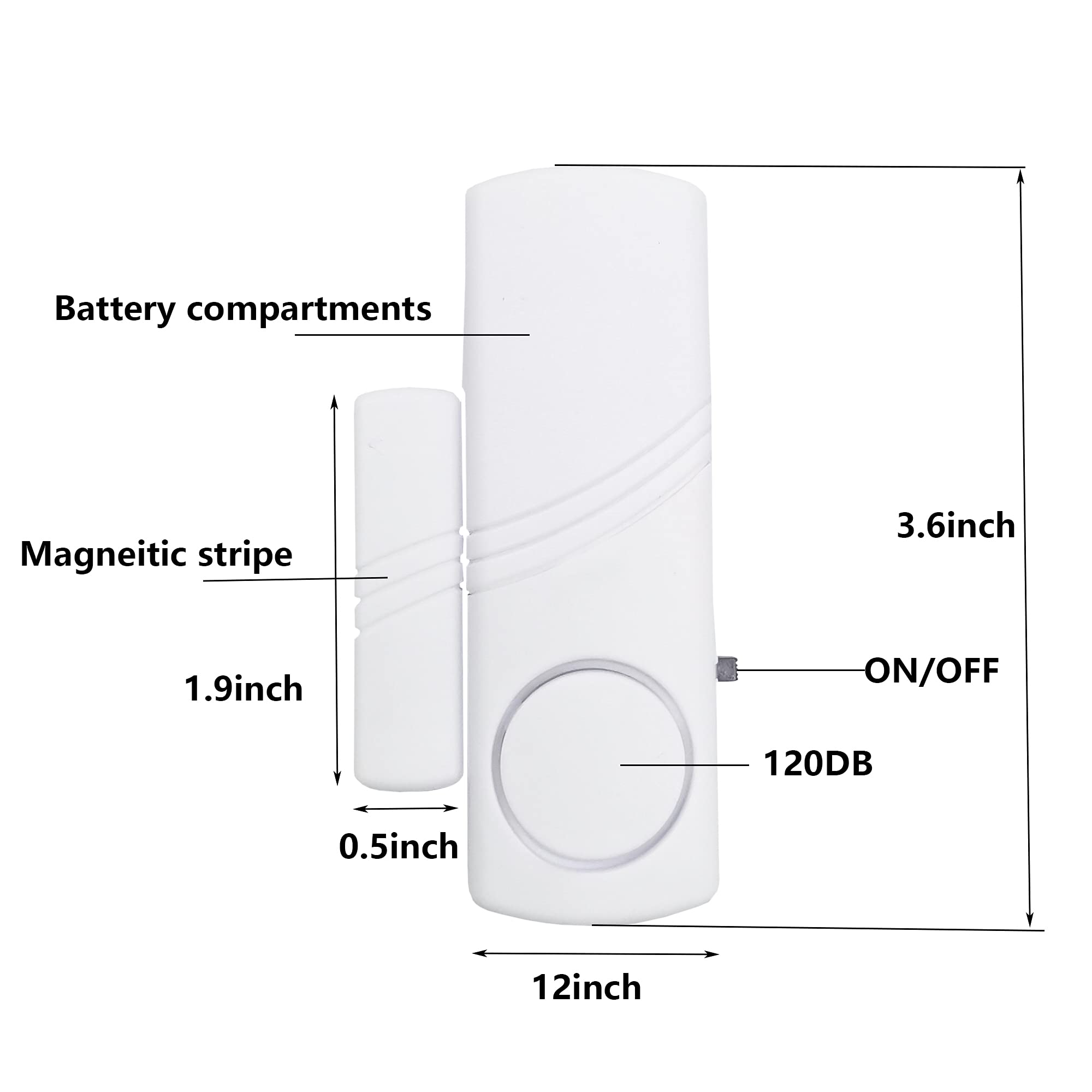 4 Pack Window Door Alarm, Door Sensor Alarm For Kids Safety, Alarm System For Home Security For Pool, Garage, Apartment, Dorm, R