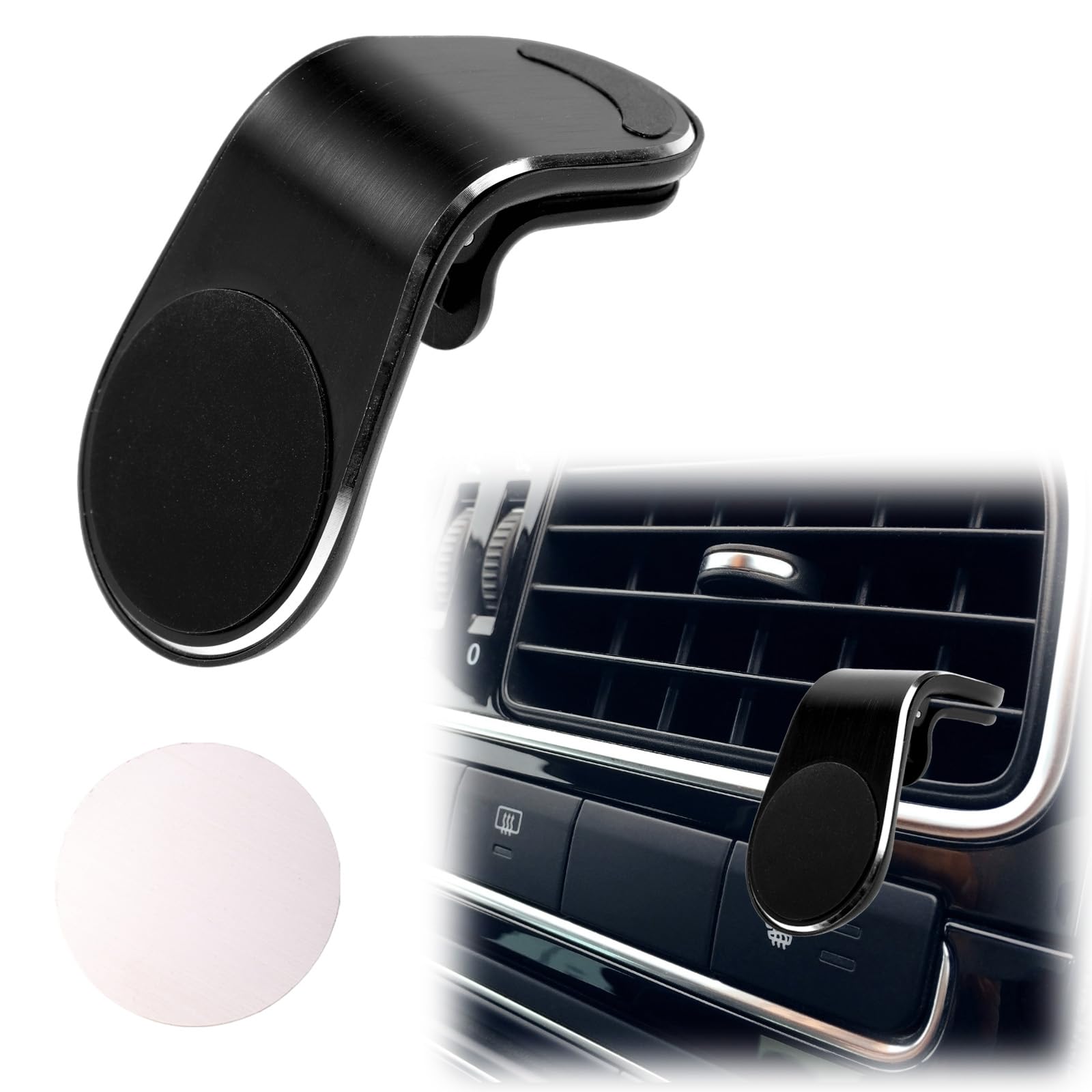 Mobile Phone Navigation Magnetic Bracket, 360 Rotational L-Type Magnetic Car Mount Universal Phone Holder Air Vent Car Magnet Mo