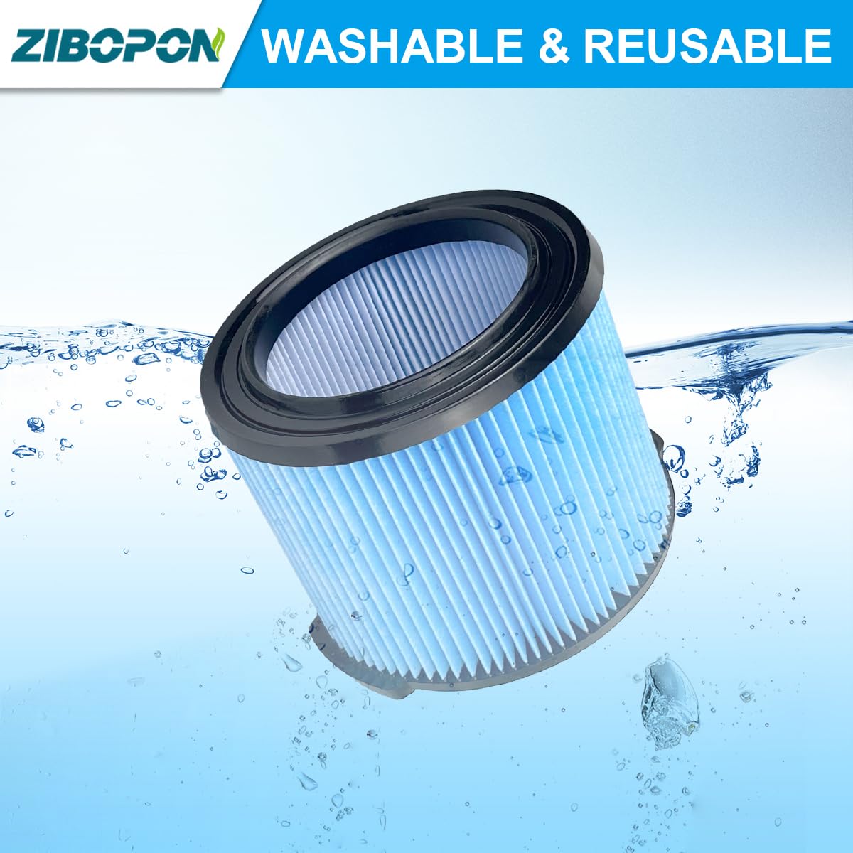 Zibopon Vf3500 Shop Vac Filters Compatible With Ridgid 3 4.5 Gallon Wet/Dry Vacuum, 3 Layer Fine Dust Filter, 2 Pack