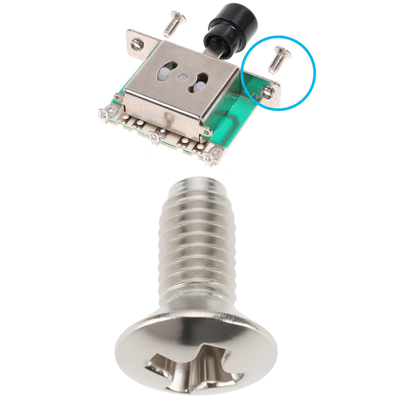 Emagtech 20 Pcs Electric Guitar Switch Screws 3Mm Thread For 3/5-Way Selector Switch Compatible With Stratocaster Compatible Wit