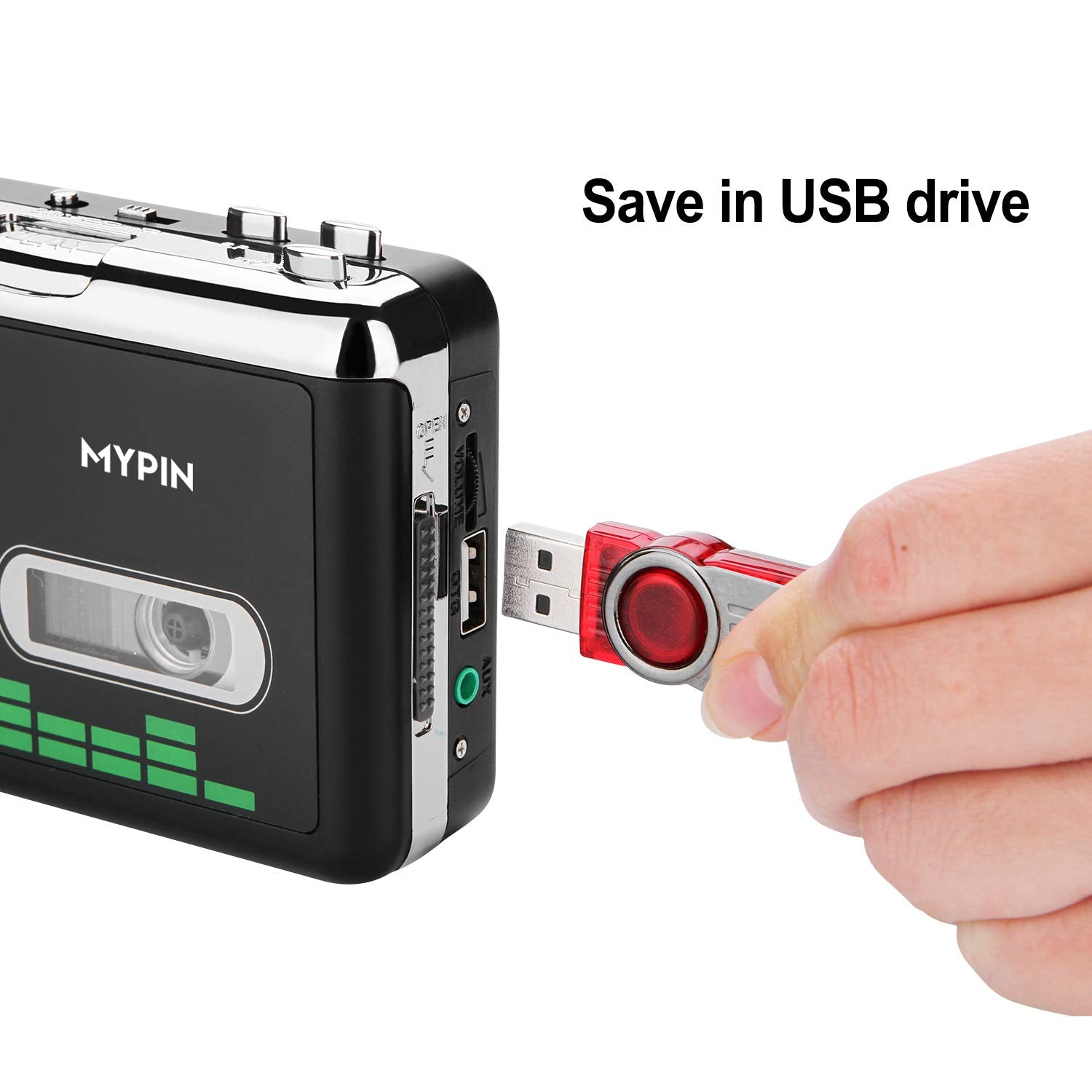 Usb Cassette To Mp3 Converter, Portable Walkman Cassette Audio Music Player Tape To Mp3 Converter With Earphones, Volume Control
