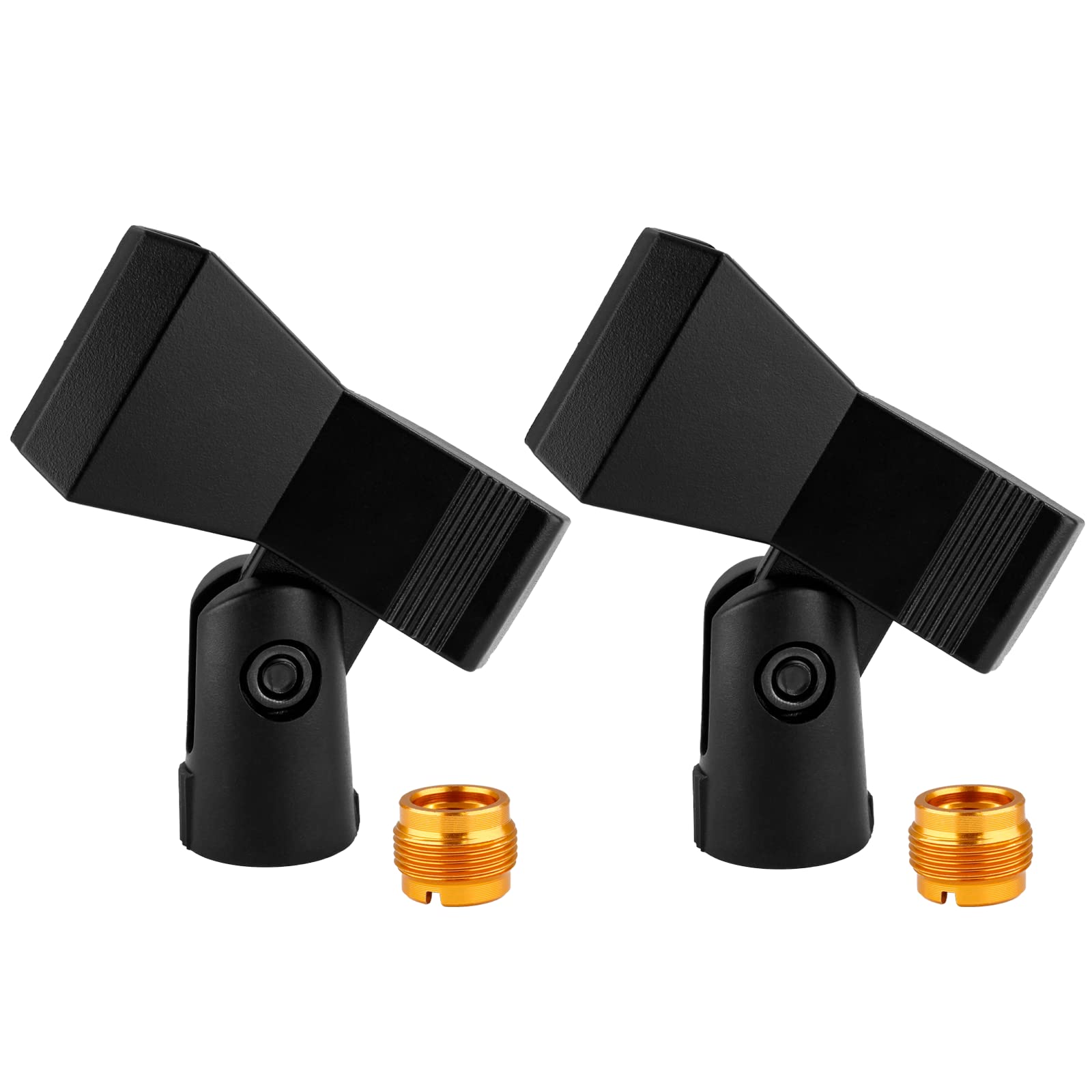Coufce Universal Microphone Clip Holder, Adjustable Mic Butterfly Clip With Adapter For Mic Stand 5/8 Inch Male To 3/8 Inch Fema