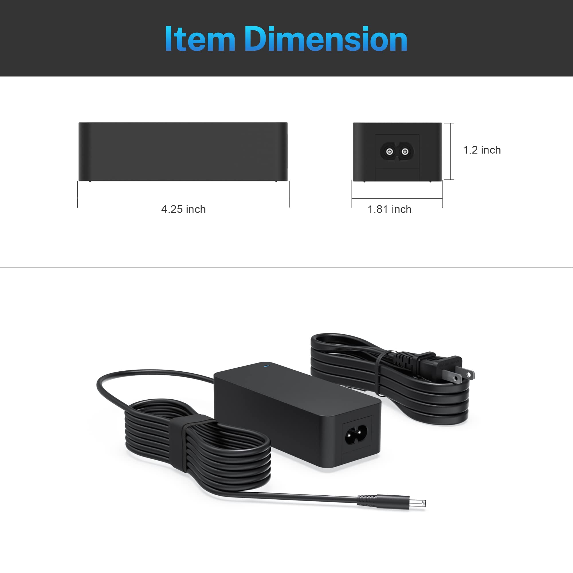 65W 45W Ac Laptop Charger Fit For Dell Latitude 3520 3420 3320 P108F001 Laptop Power Supply Adapter Cord