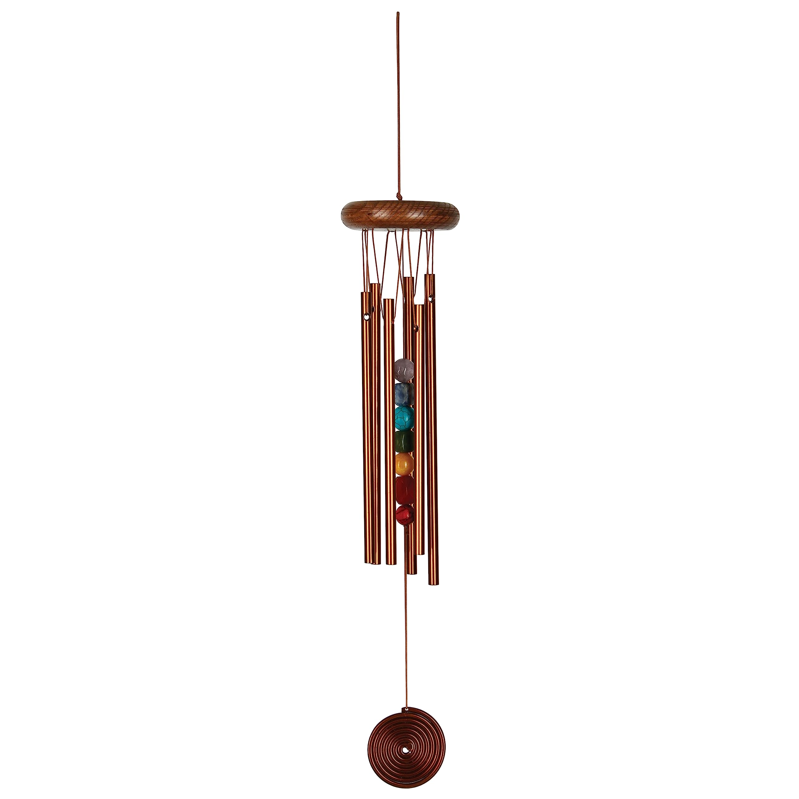 Woodstock Wind Chimes For Outside, Garden, Patio, Porch And Outdoor Decor, Meditation, Yoga, Awareness, Relaxation (17'') Chakra