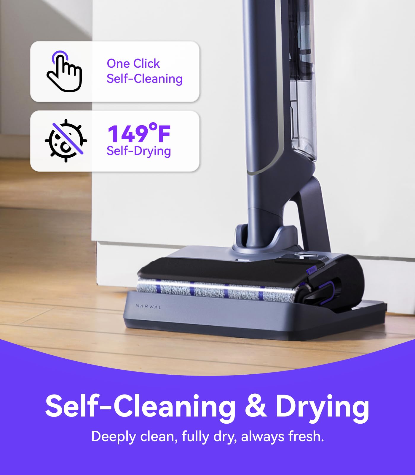 Narwal S20 Pro Cordless Vacuum Mop With Self-Cleaning, Wet Dry Vacuum Cleaner For Hard Floors, Ideal For Families With Kids And
