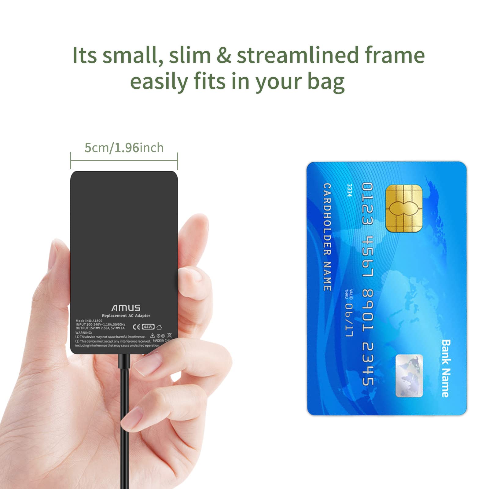 44W 15V 2.58A Surface Pro Ac Laptop Charger For Microsoft Surface Pro 3 Pro 4 Pro 5 Pro 6, Laptop 2/1, Go 2/3 Surface Book 1/2 M