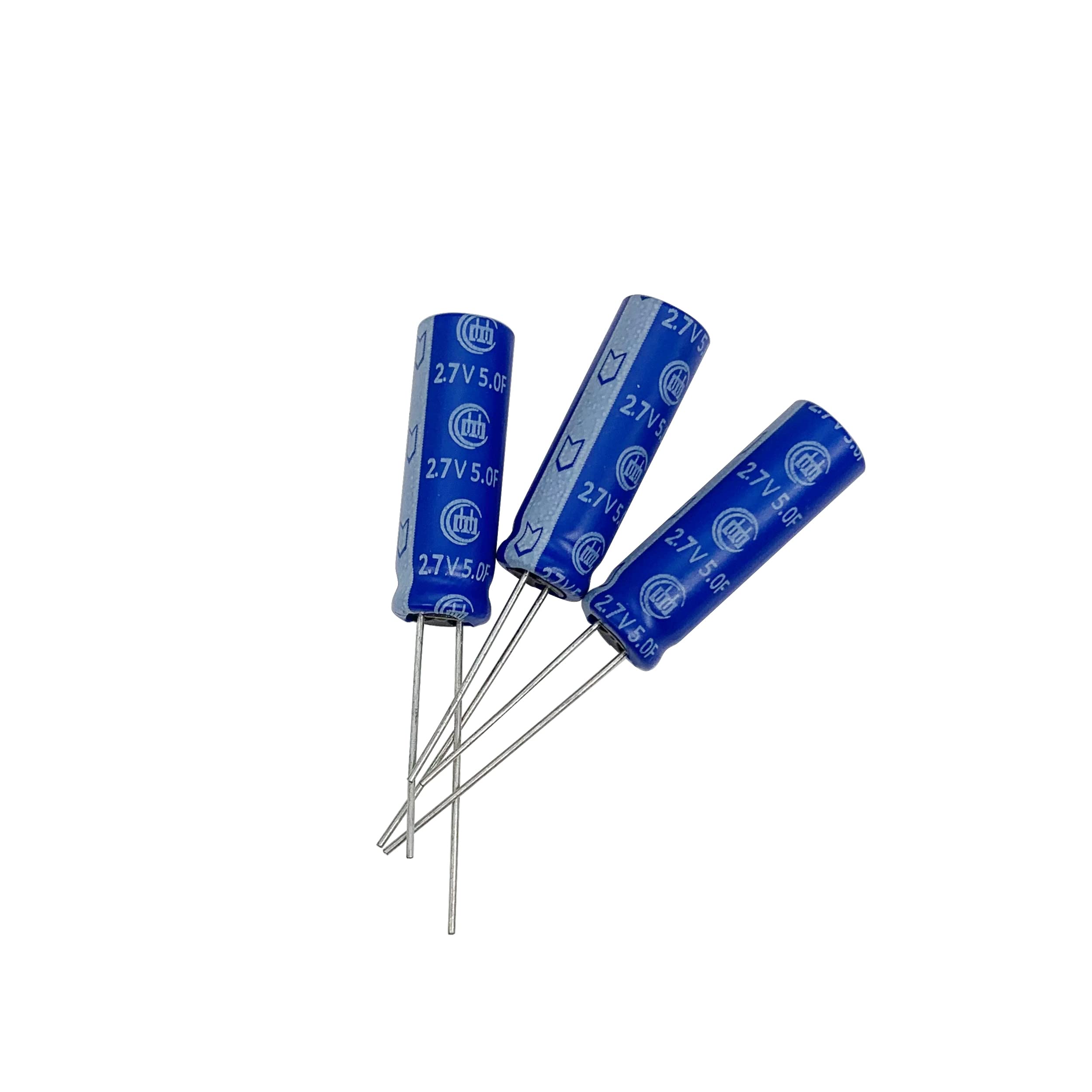 Cermant 5Pcs 8X25Mm(0.31X0.98In) Super Capacitor 2.7V 5F Farad Capacitance Winding Type Energy Storage For On Board Backup Energ