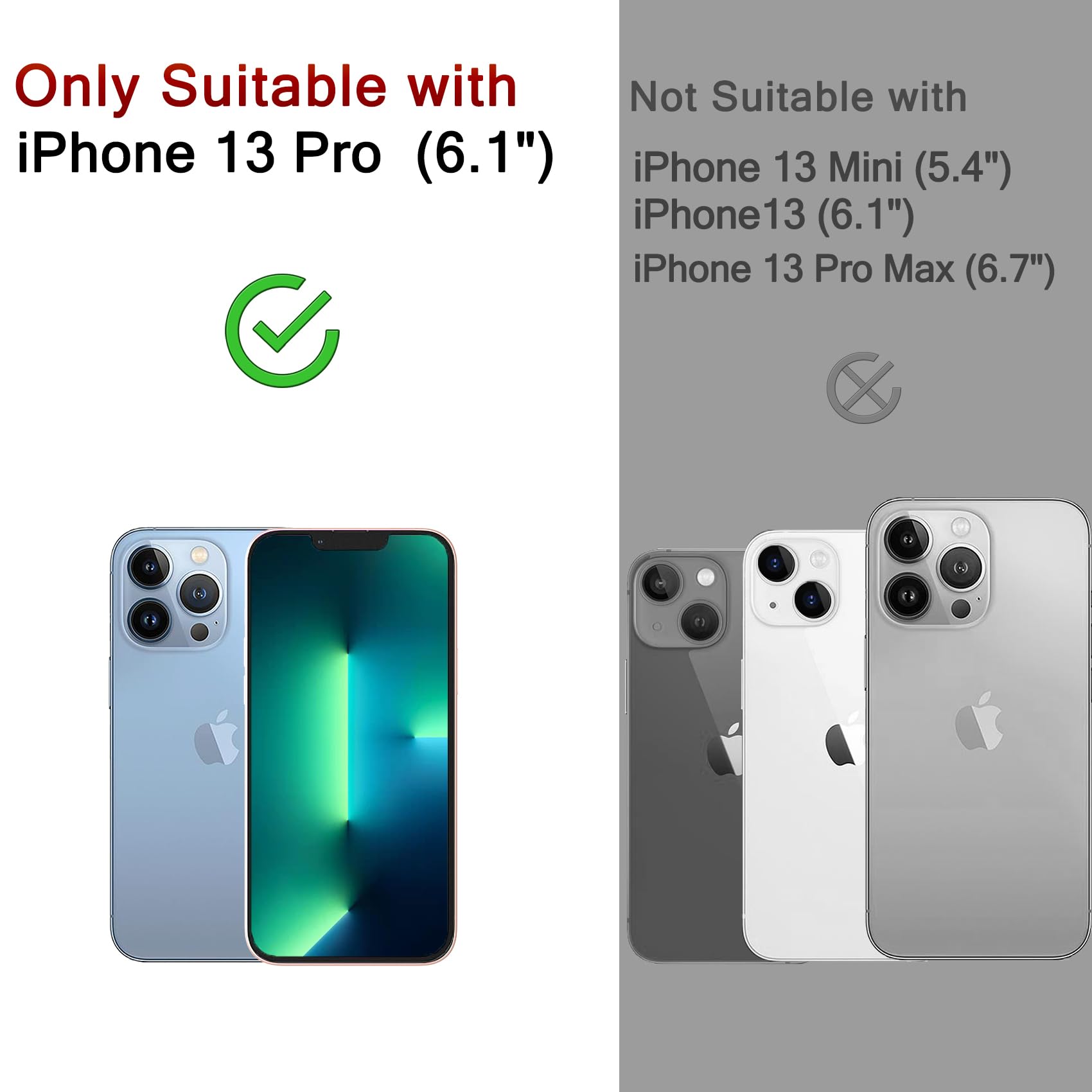 Ferilinso 3 Pack Screen Protector For Iphone 13 Pro With 2 Pack Tempered Glass Camera Lens Protector Phone Case Friendly Ultra A