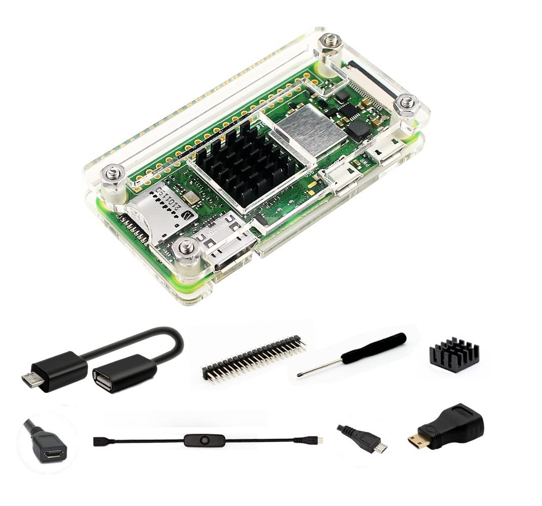 Iuniker Raspberry Pi Zero Case, Case For Raspberry Pi Zero 2 W, With Heatsink, Hdmi Adapter, Otg Cable, Header, Screwdriver, Pow