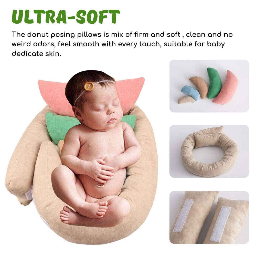 Newborn Photography Props, Ultra Soft Baby Donut Posing Pillows, Professional Baby Photo Props Set Fits 0 6 Months Baby,Pack Of