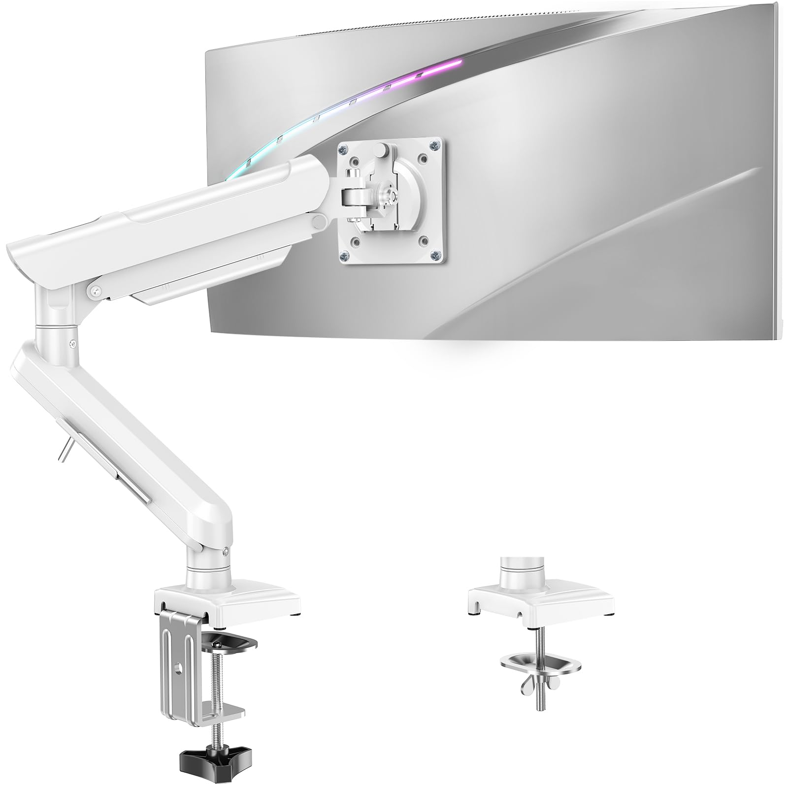 Single Monitor Mount For 1332 Inch Screen, Gas Spring Arm, Gaming & Home Office Use, Vesa 75X75Mm & 100X100Mm, Freelift Pro Whi