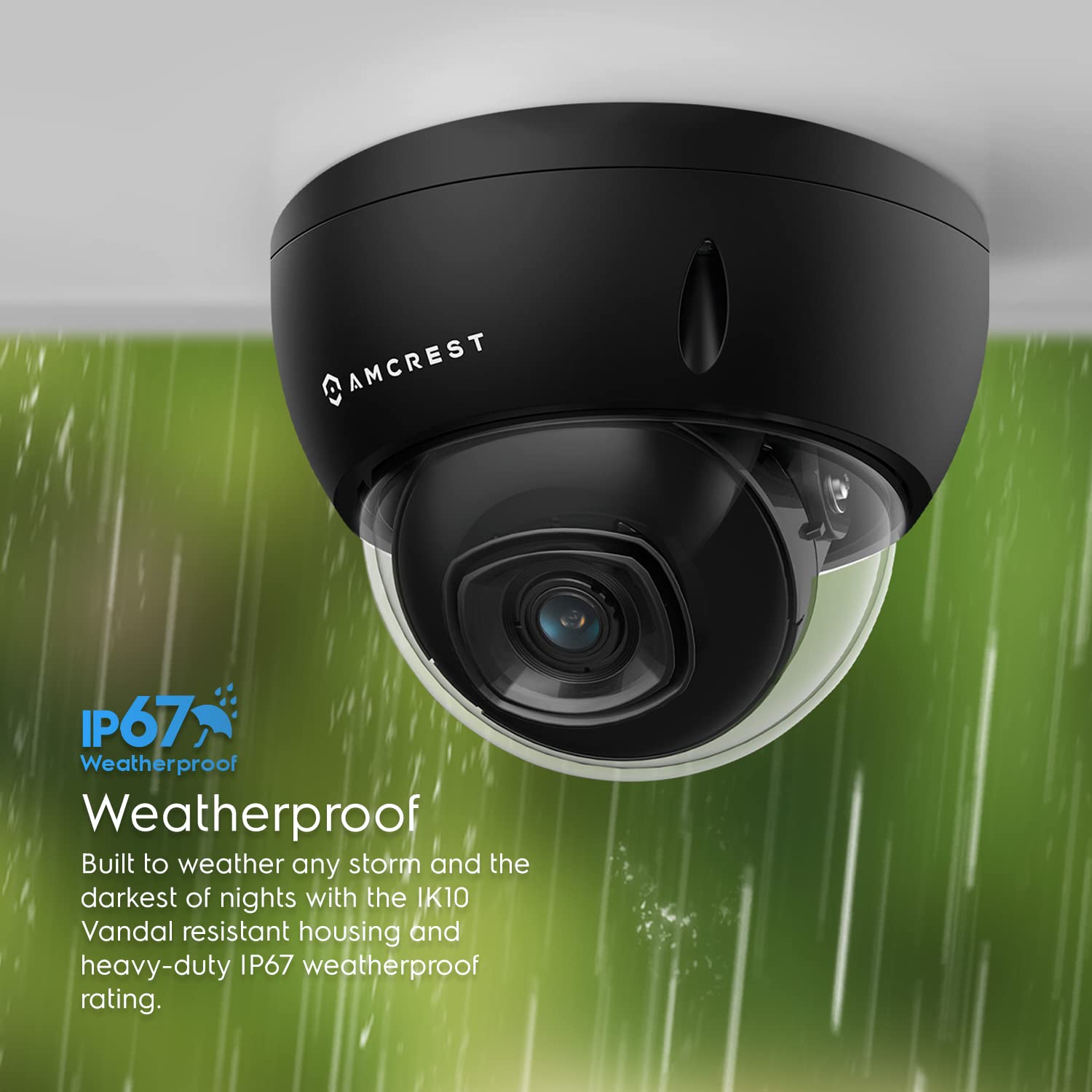 Amcrest 5Mp Poe Camera, Outdoor Vandal Dome Security Poe Ip Camera, 5 Megapixel, 98Ft Nightvision, 2.8Mm Lens, Ip67, Ik10 Resist