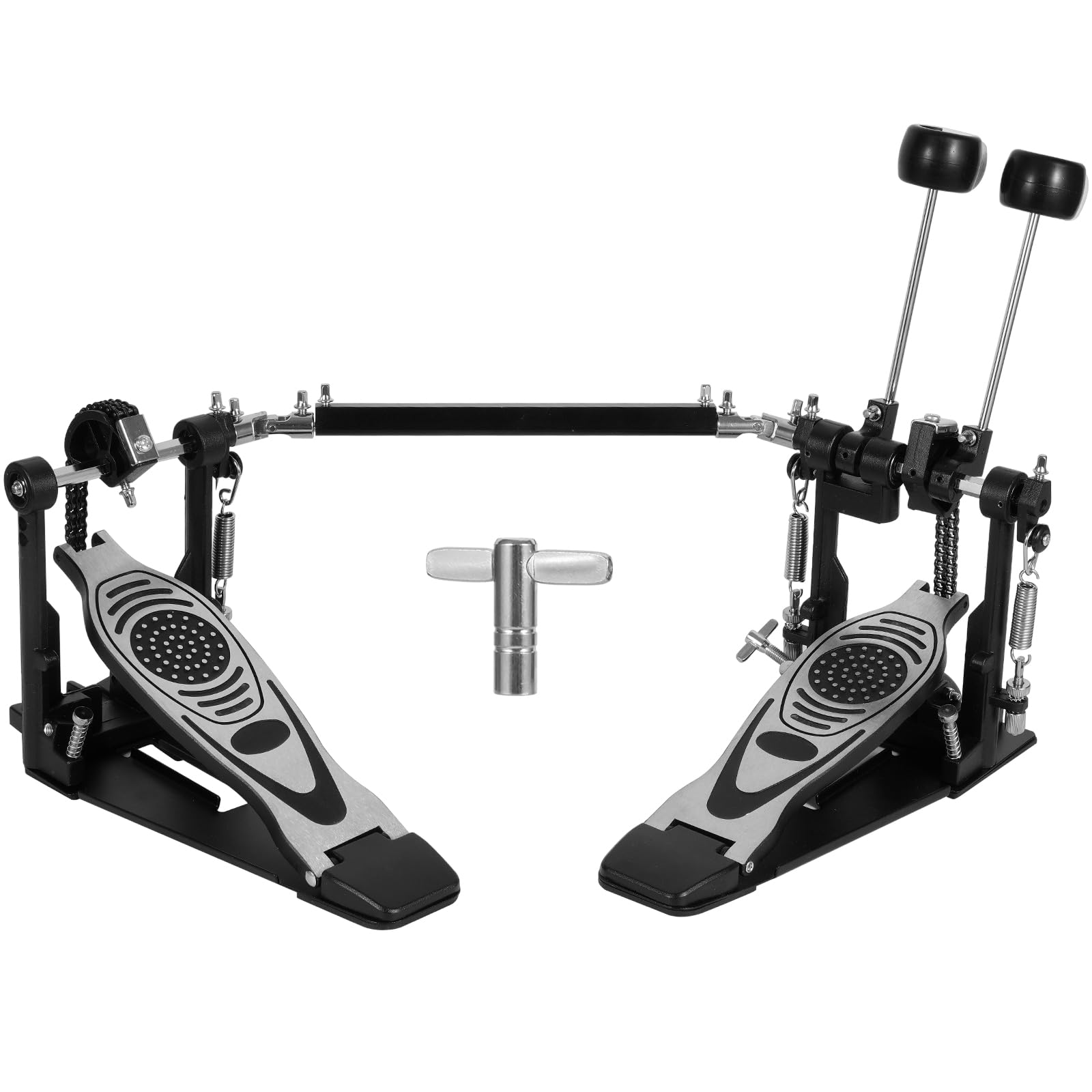 Double Bass Drum Pedal 2.0, Ultra-Responsive Double Chain Kick Pedal with Included Drum Patch, Latest Model for Speed and Contro