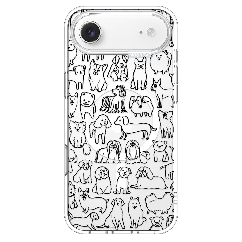MOSNOVO for iPhone Air Case | Compatible with Magsafe | Military Grade 6.6ft Drop Tested | Camera Control | Clear with Doodle Do