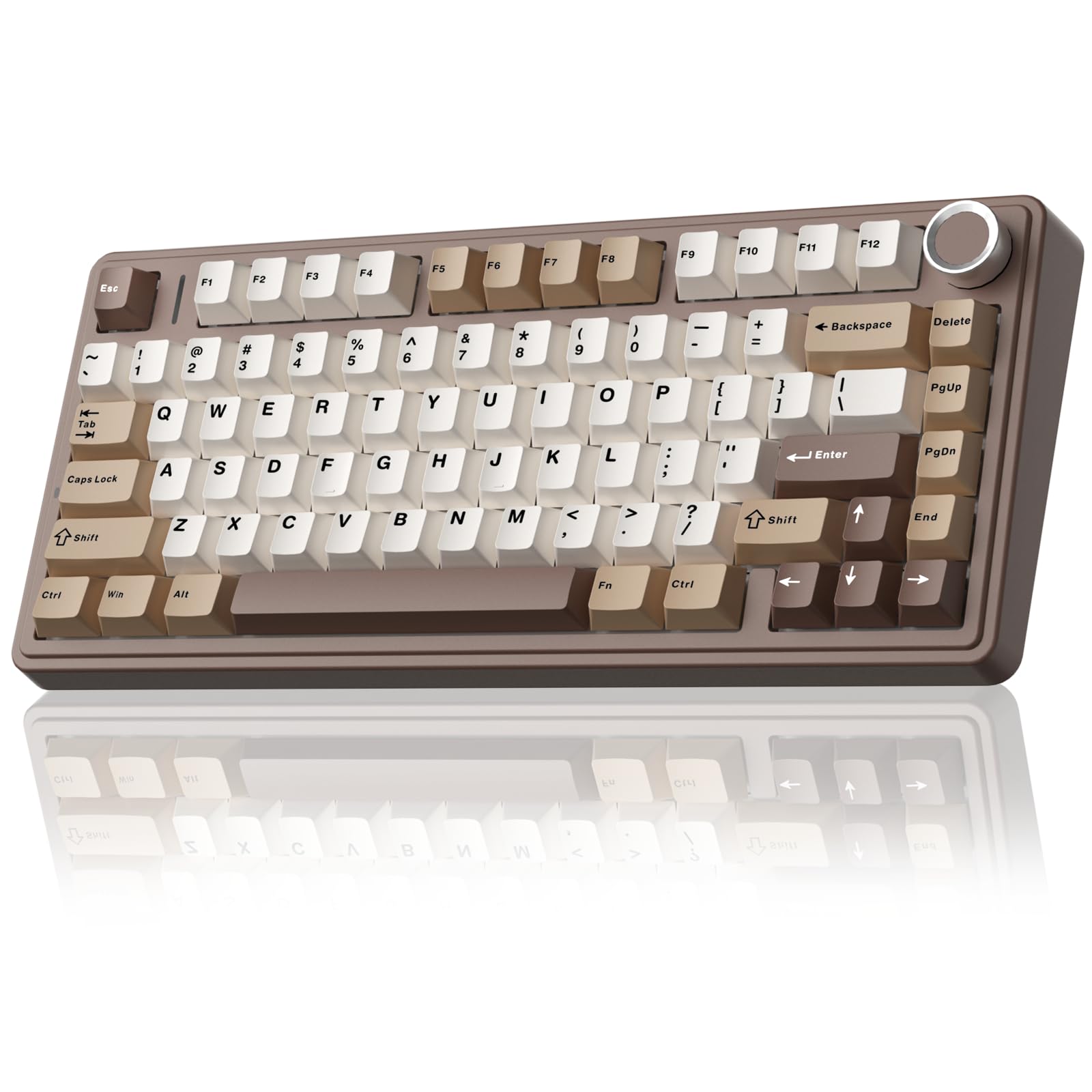 AULA F75 75% Wireless Mechanical Keyboard, Hot Swappable Creamy Keyboard, Prelubed Linear Switches, 2.4GHz/TypeC/BT5.0, RGB Ba