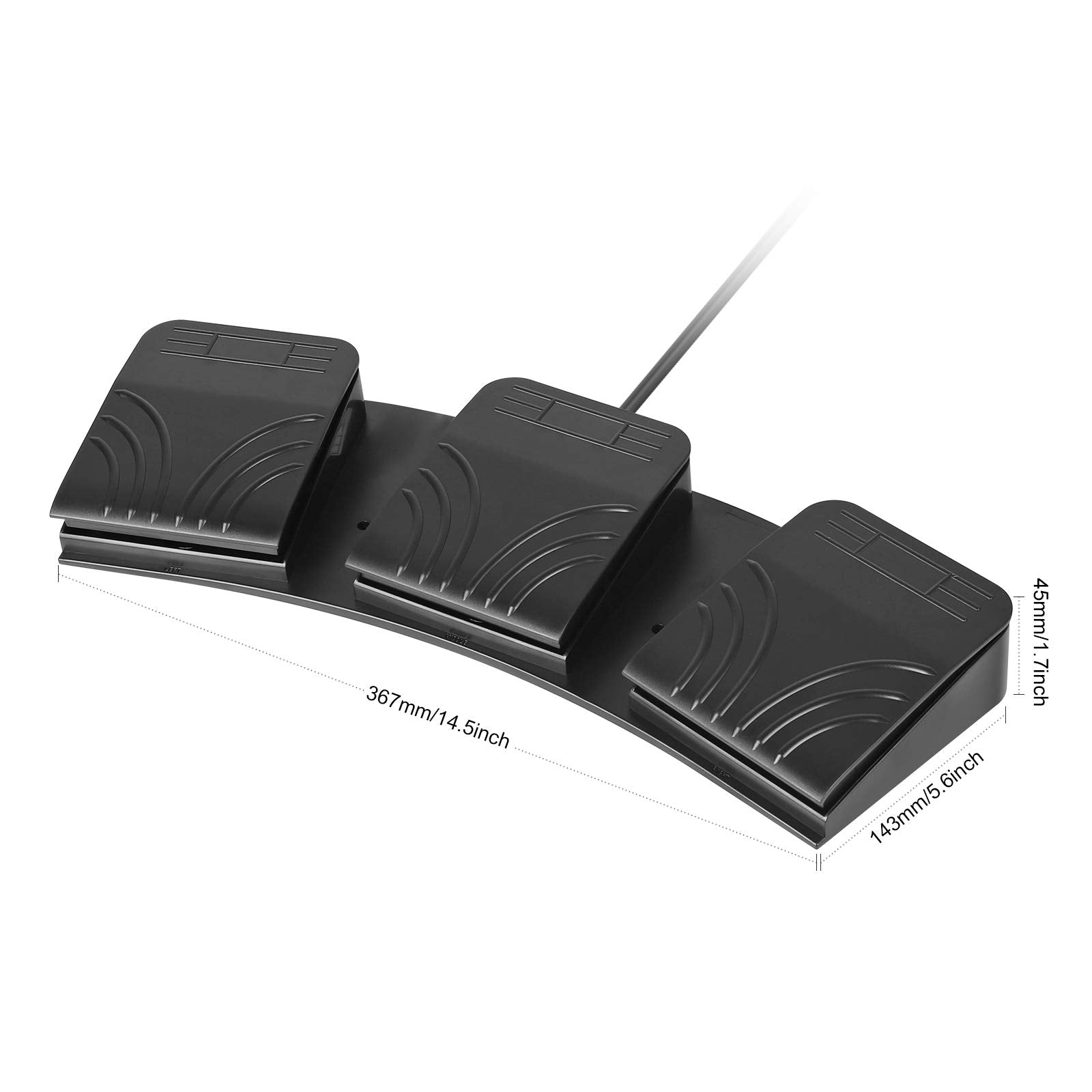 [Upgraded] Ikkegol Usb Triple Foot Pedal Optical Switch Control 3 Key Three Button Program Computer Keyboard Mouse Game Action Hid