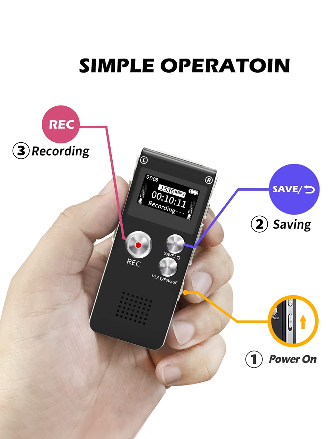 Digital Voice Recorder 16Gb Voice Recorder With Playback For Lectures   Usb Rechargeable Dictaphone Upgraded Small Tape Recorder Device