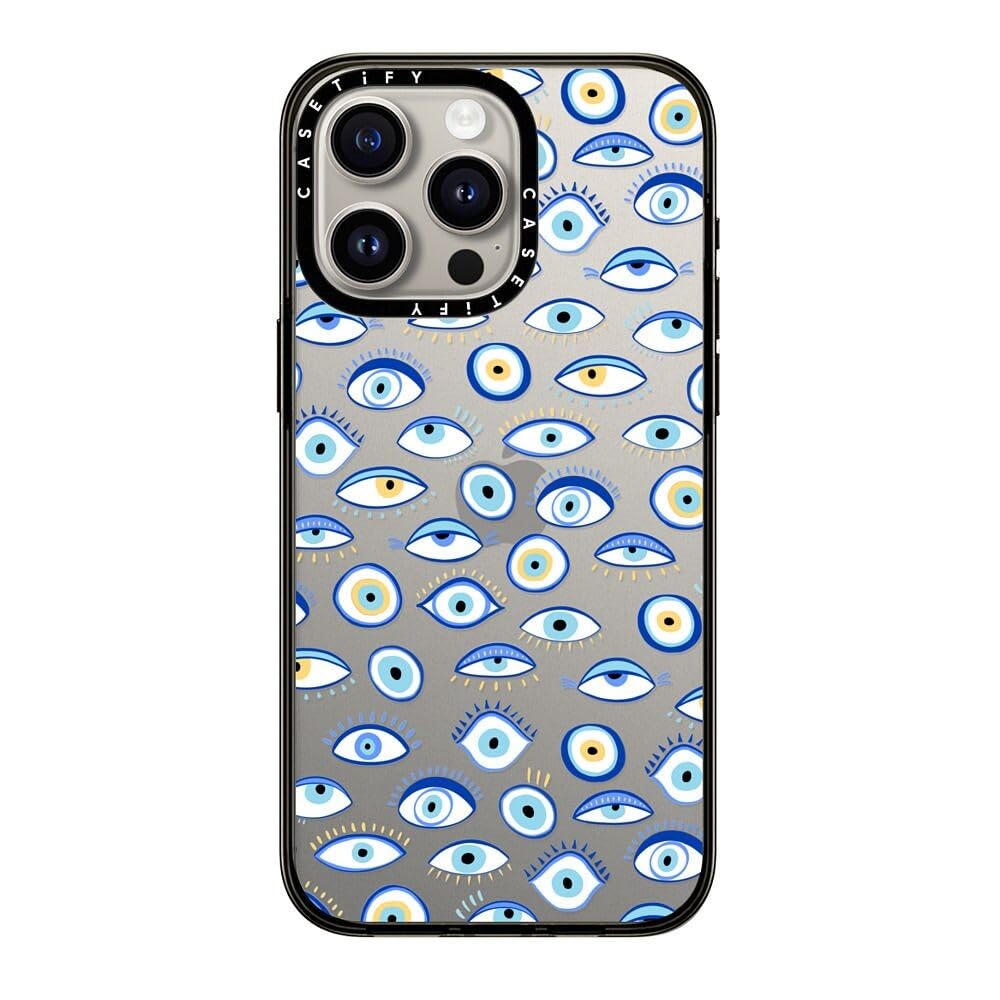 Casetify Compact Case For Iphone 15 Pro Max [2X Military Grade Drop Tested / 4Ft Drop Protection]   Blue All Seeing Eye Summer H