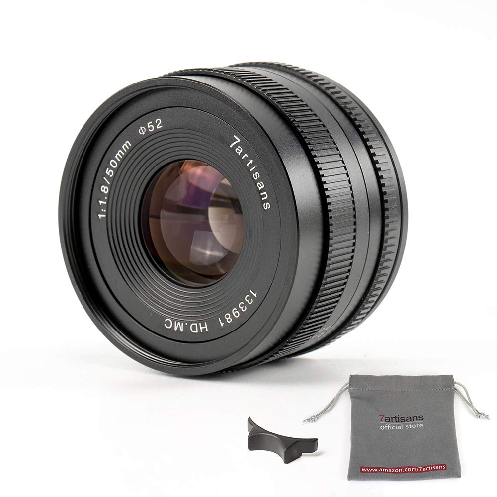 7artisans 50mm F1.8 APS-C Manual Fixed Lens for Fuji Cameras X-A1 X-A10 X-A2,X-A3 X-at X-M1 XM2 X-T1 X-T10 X-T2 X-T20 X-Pro1 X-P
