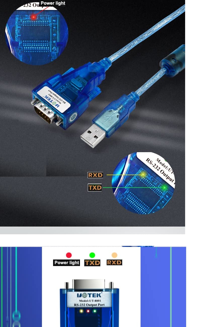 Utek Ut 8801 1.5M Length Usb To Rs 232 Converter Ver2.0(1 Port Usb To Rs 232 Serial Converter With Esd Protection)