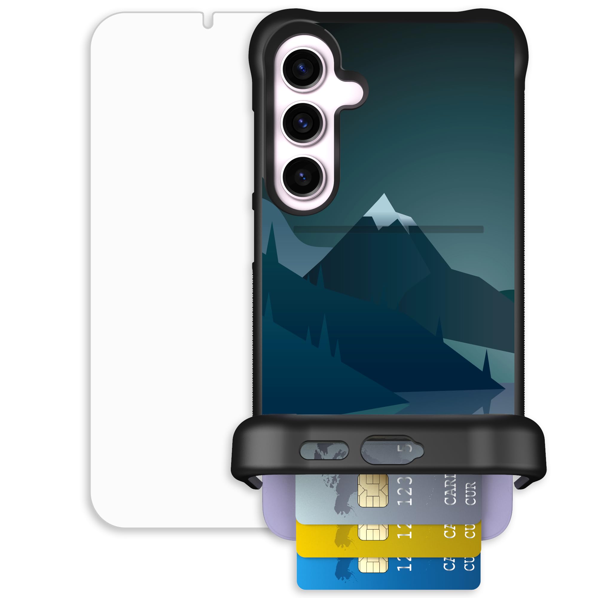 Scooch for Samsung Galaxy S24 Plus Case with Card Holder, Wingmate Wallet Case with Hidden Card Slot and RFID Protection, Bundle